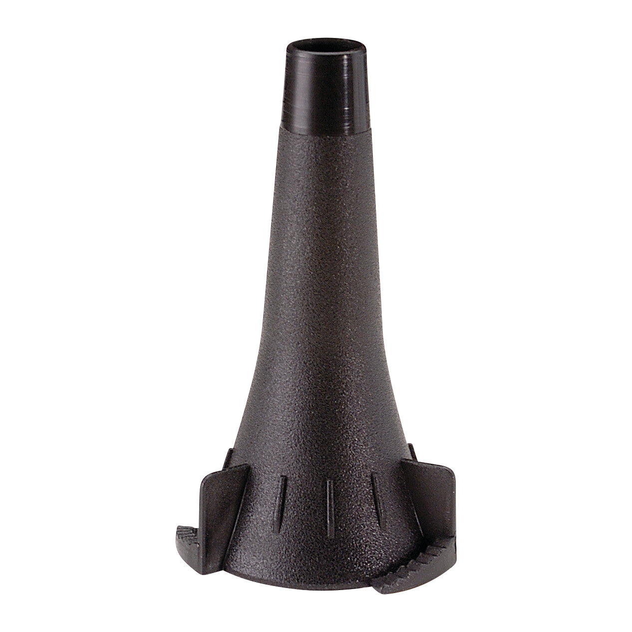 Black Welch Allyn KleenSpec Specula for MacroView Otoscopes, featuring a flared base and narrow tip design.