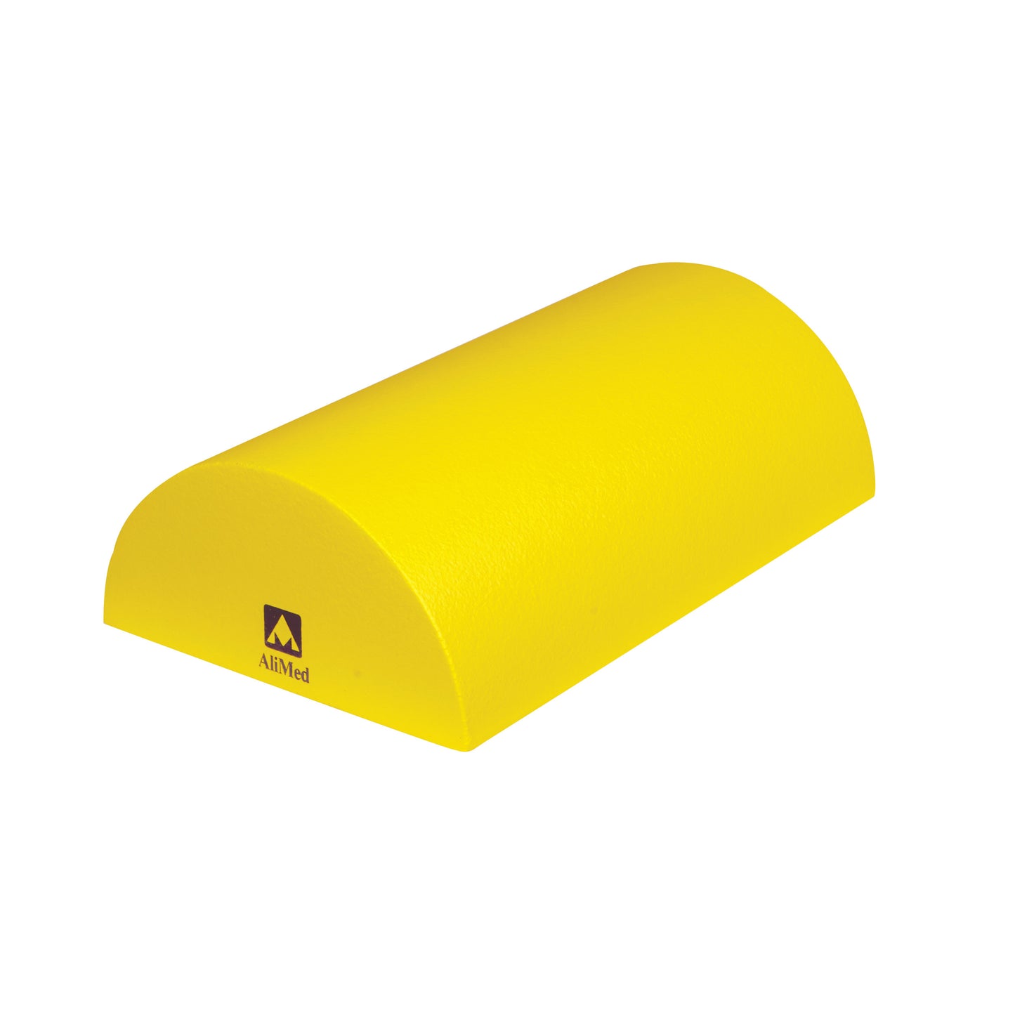 Yellow AliMed Protecta-Coat Flat Bottom Roll, shaped like a half-cylinder for support.