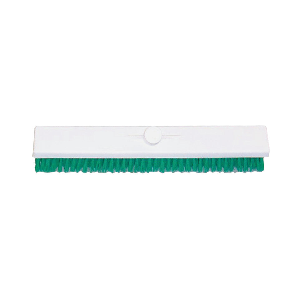 MRI Broom Head with green bristles and a white attachment base, designed for cleaning tasks.