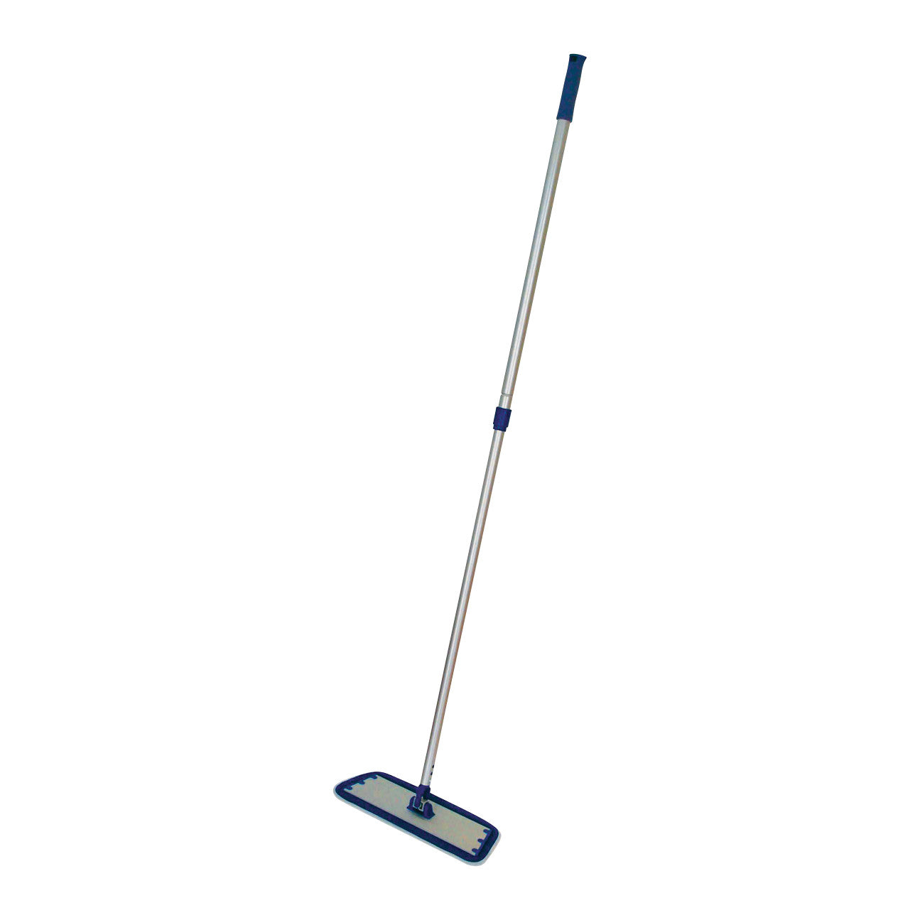 MR-Conditional Nonmagnetic Microfiber Flat Mop with a long handle and rectangular base on a white background.