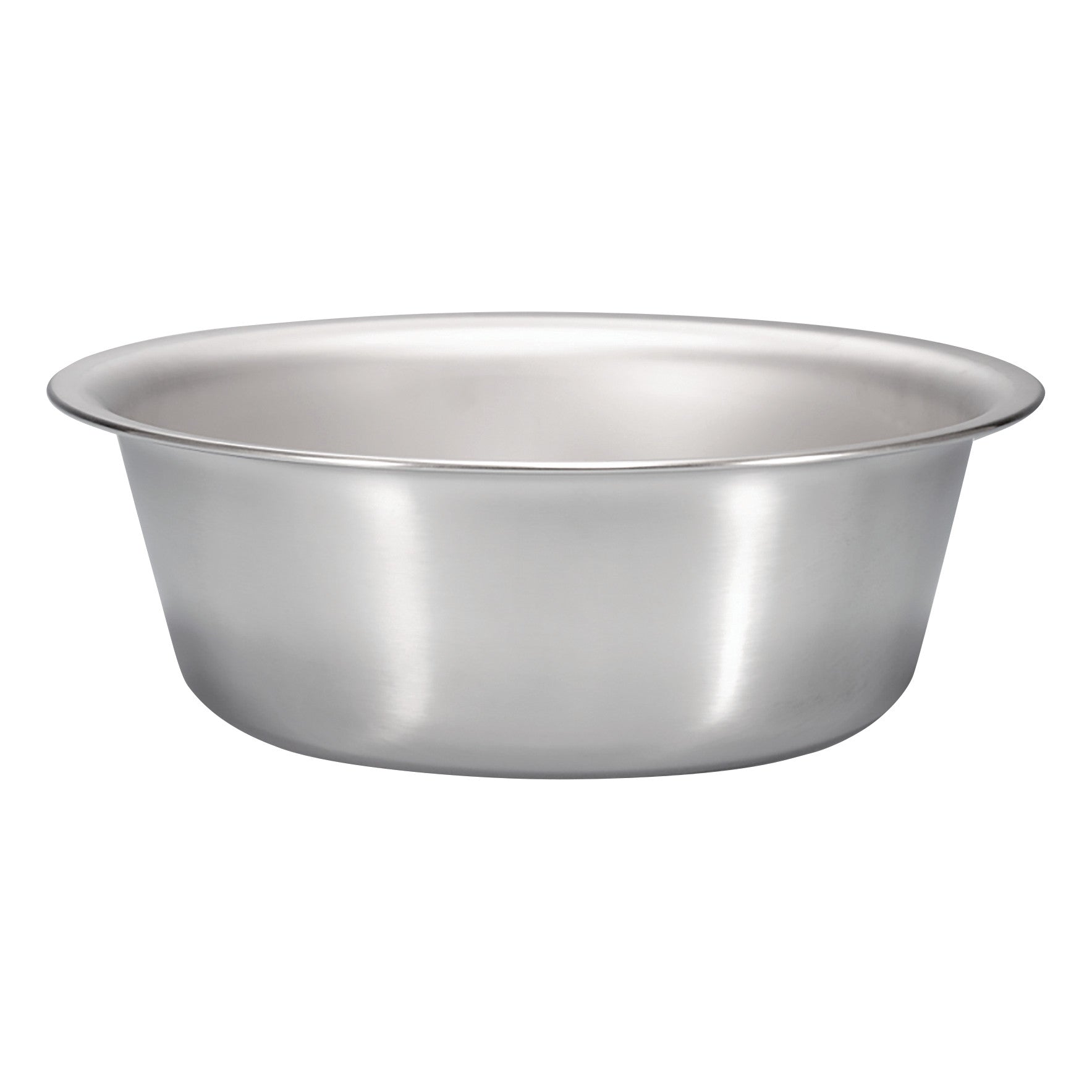 A stainless steel Replacement Solution Basin for Blickman Solution Stands with a wide rim and deep bowl.