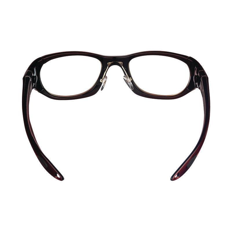 UltraSoft Radiation Protection Eyewear with black full-rim frame and clear lenses, featuring soft nose pads.