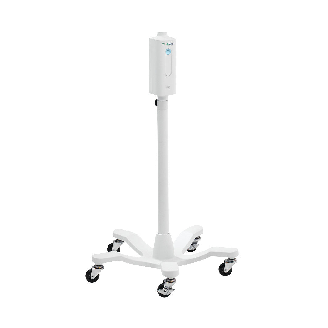 Mobile Stand for Welch Allyn Green Series Exam Light IV with a sturdy base and four caster wheels for easy movement.