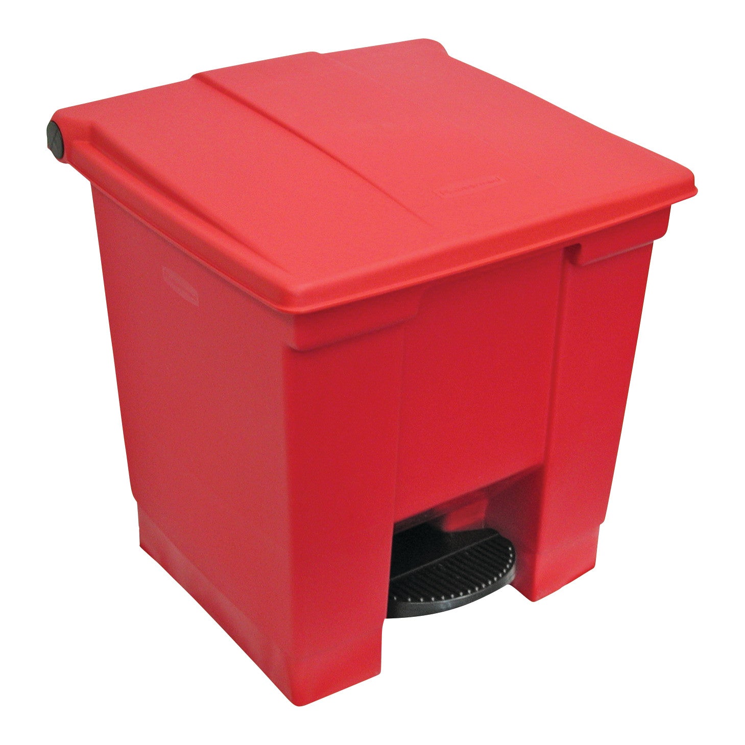 Red MRI-Safe 8-Gallon Waste Can with a foot pedal, designed for hands-free use.
