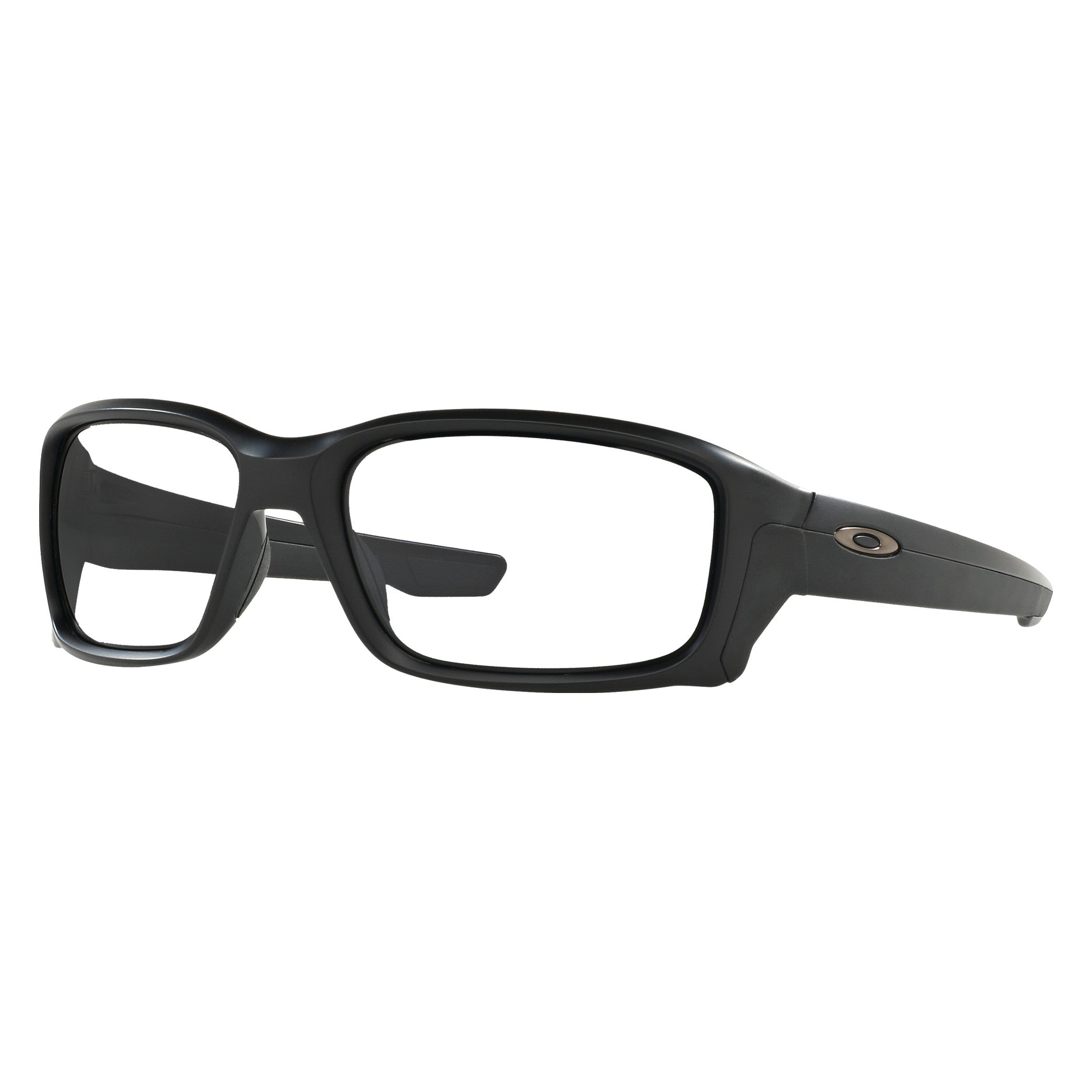 Oakley Straightlink Radiation Protection Glasses with sleek black frames and rectangular lenses.