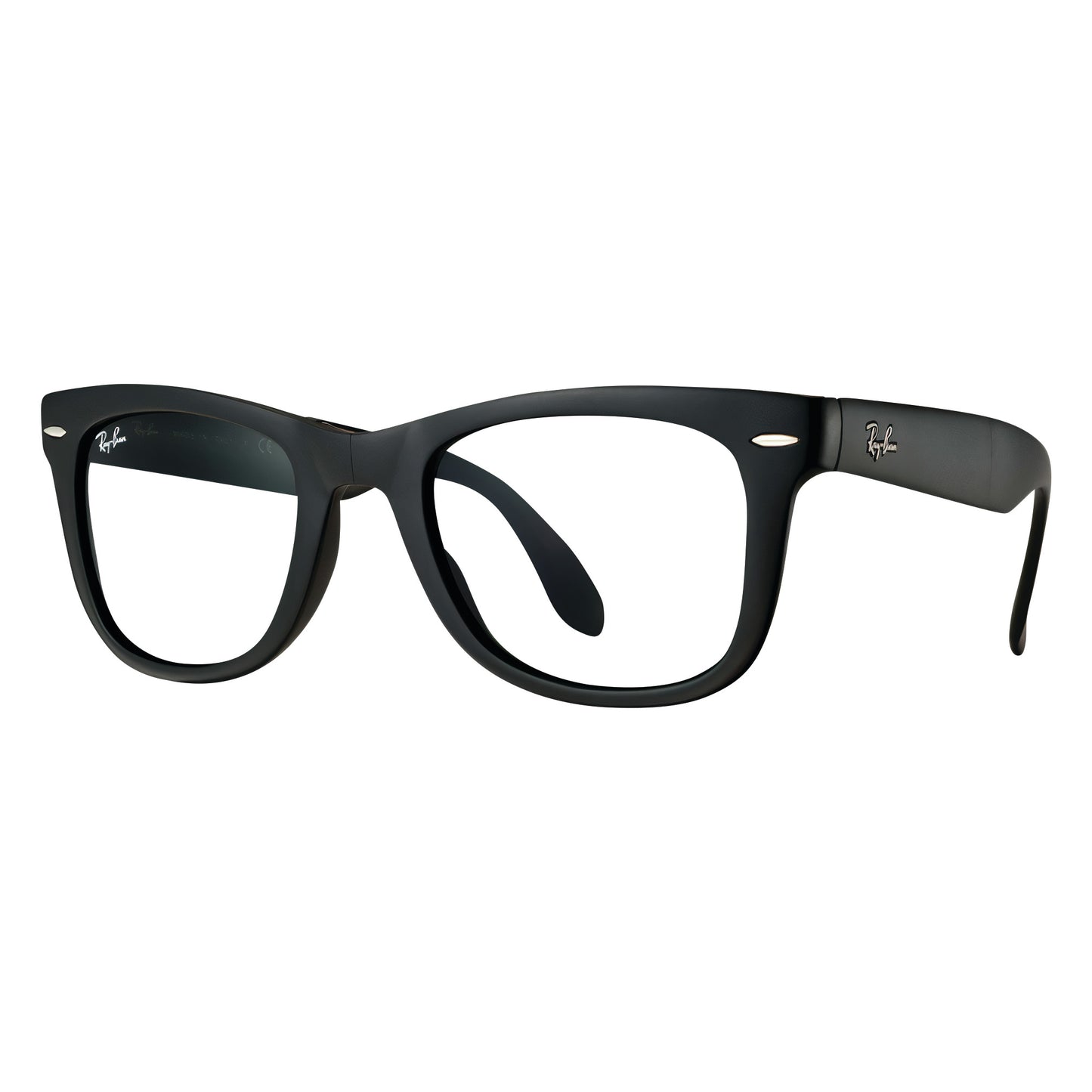 Ray-Ban 4105 Radiation Protection Glasses with black frames and clear lenses. The brand logo is visible on the temples.