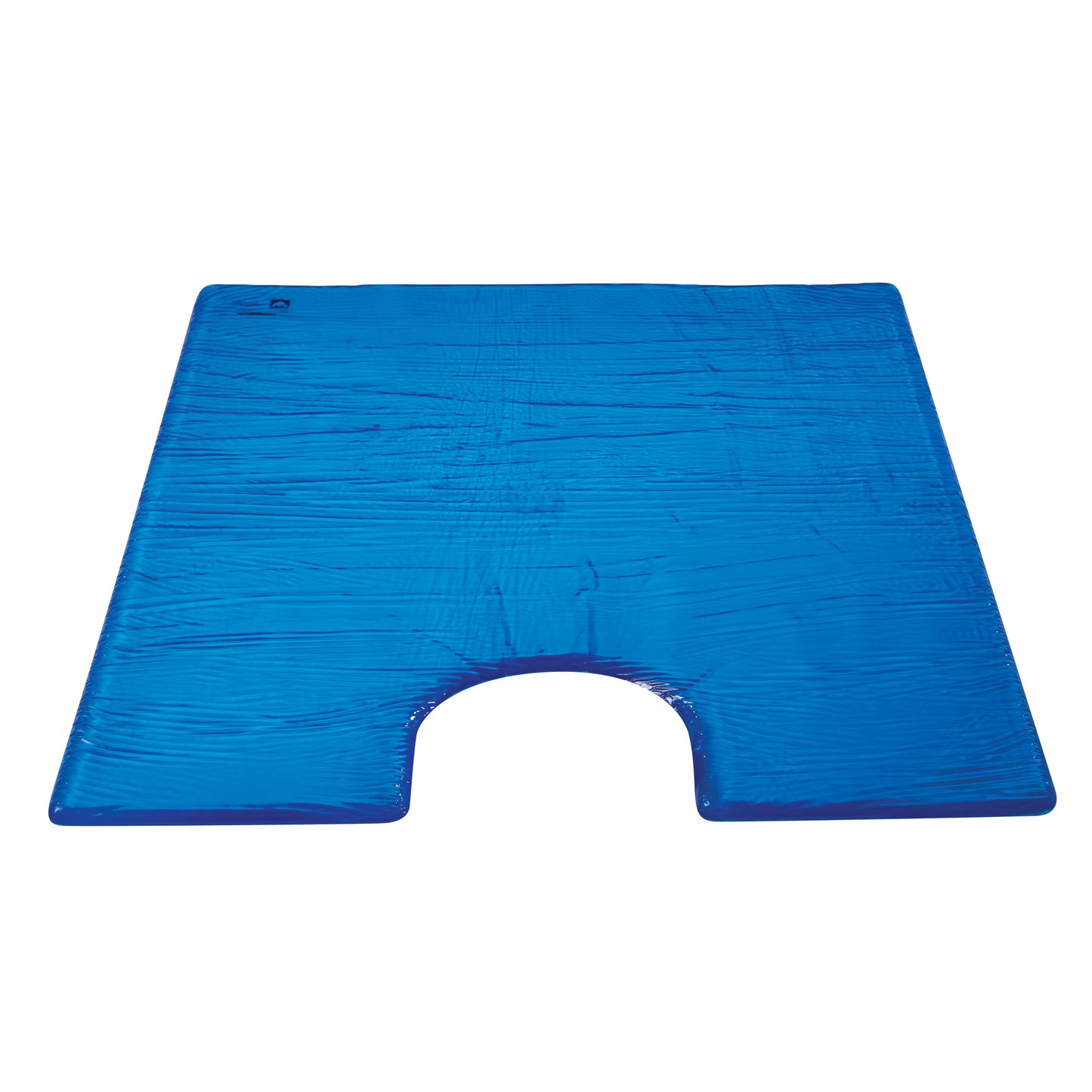 Blue rectangular protective cover with a U-shaped cutout, labeled as AliMed AliBlue Gel Vac Pac Universal Cover.