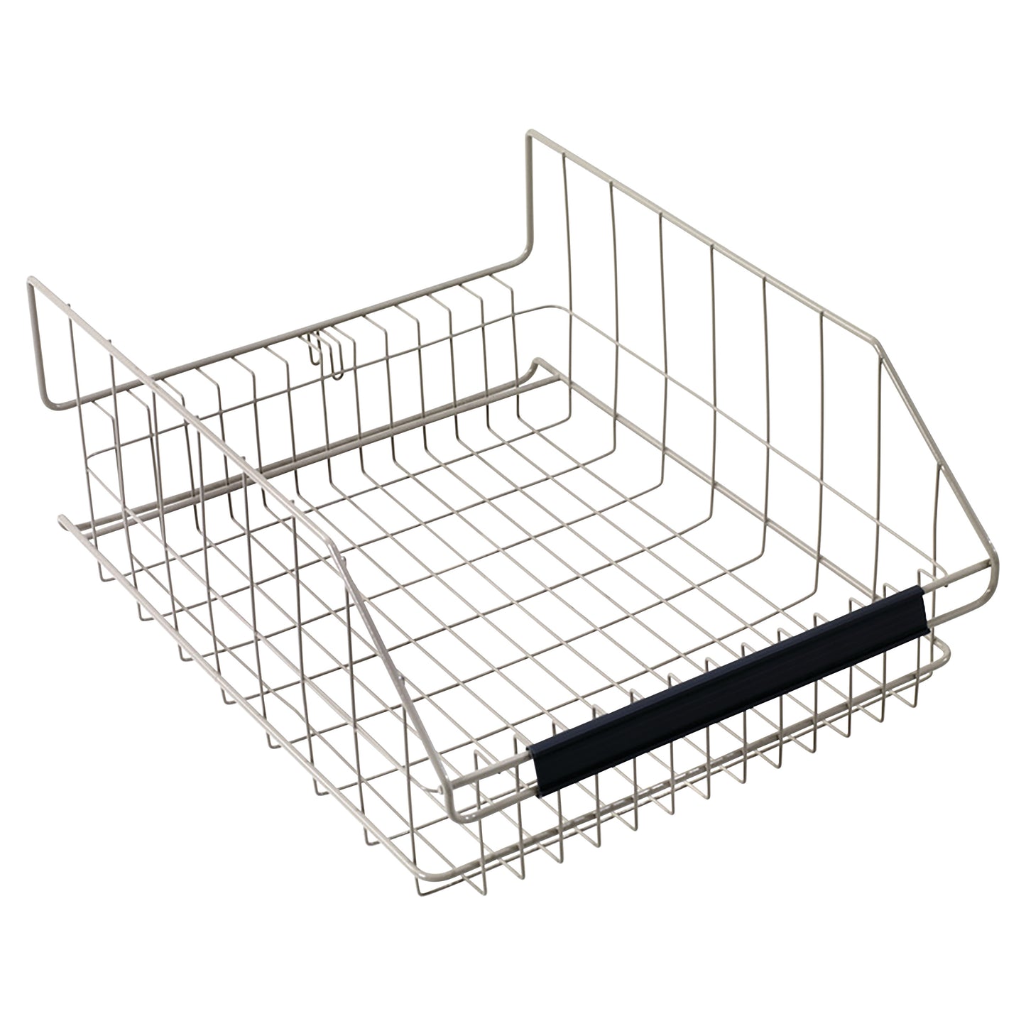 Metal wire basket for MetroMax i IV Transport/Storage Basket Cart, features a black handle.