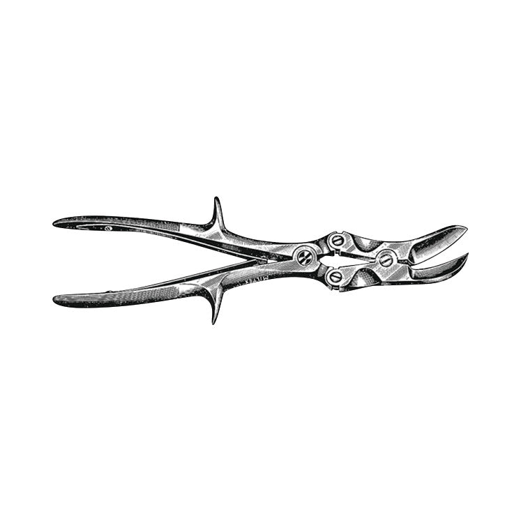 Stille-Liston Bone Cutting Forceps, featuring long handles and sharp, curved blades, designed for surgical bone cutting.
