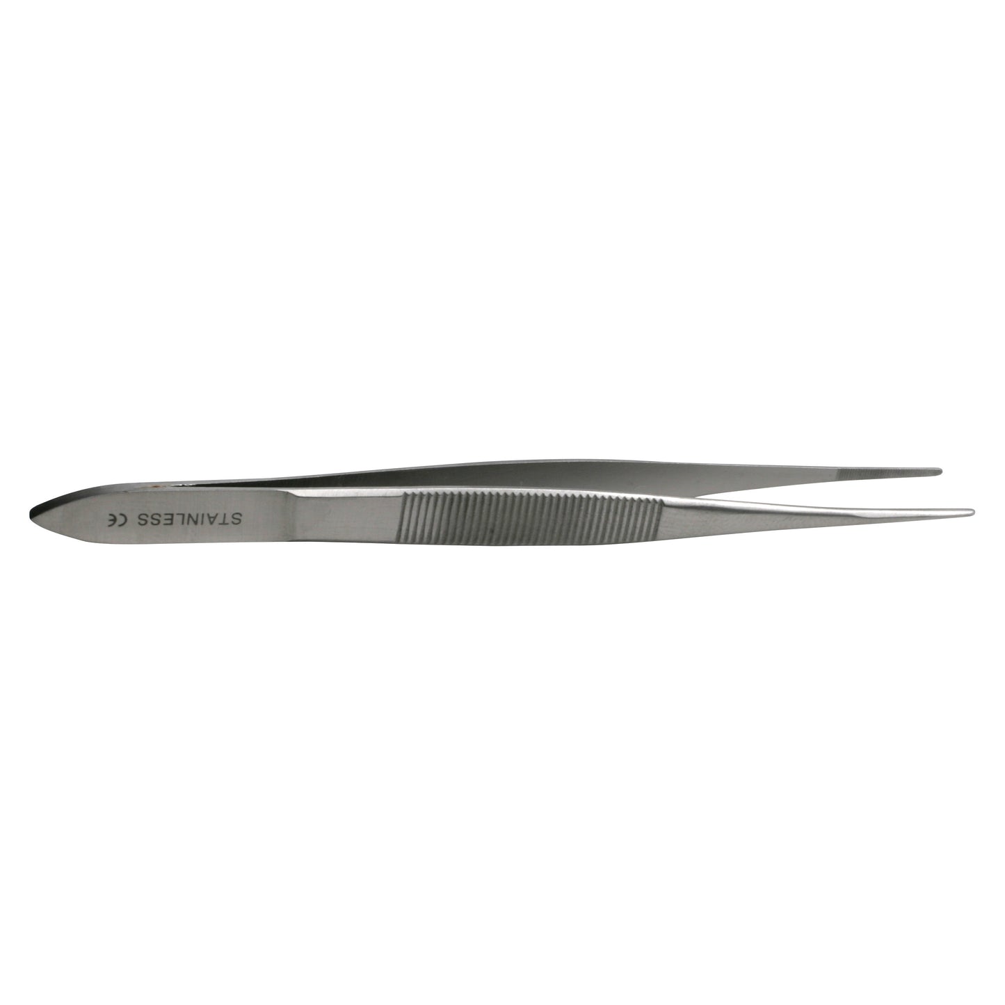 Stainless steel Eye Dressing Forceps with a serrated grip and pointed tips, designed for precision tasks in medical settings.