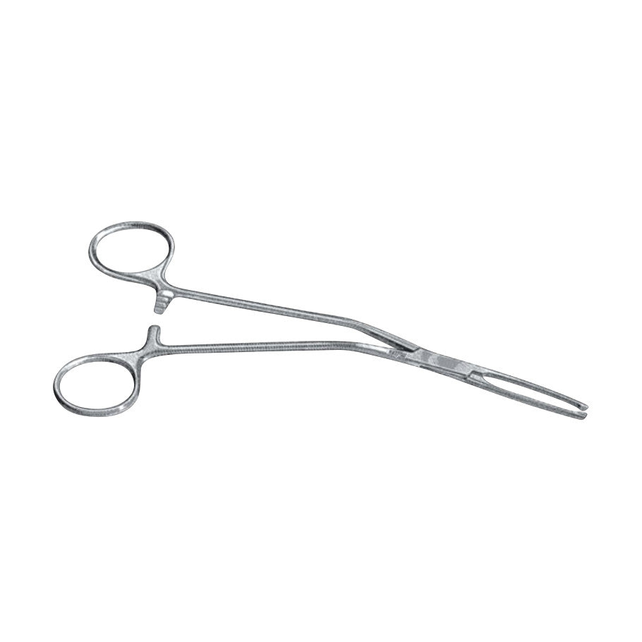 Miltex McGivney Hemorrhoid Grasping Forceps, a metal surgical instrument with loop handles and grooved tips, is shown.
