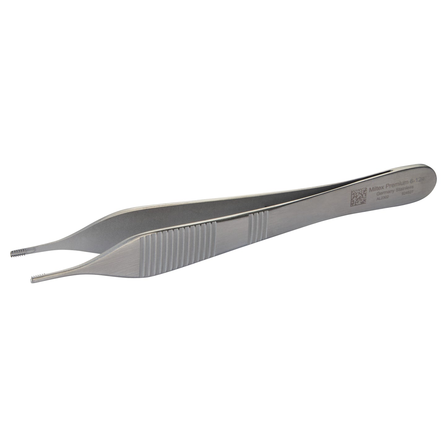 Miltex Brown-Adson Tissue Forceps with a stainless steel finish and ridged grip, shown against a white background.