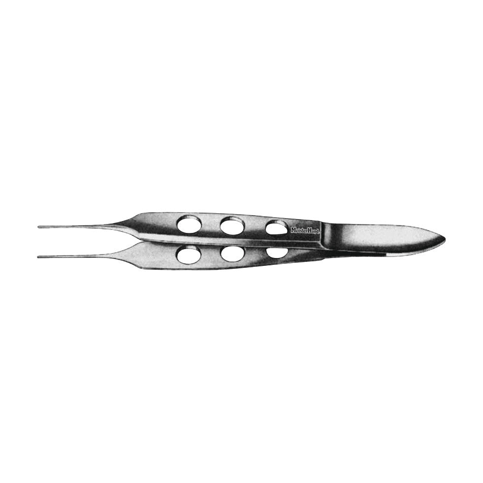 Miltex MeisterHand Bishop-Harmon Dressing Forceps with holes in the handle and fine tips, shown on a white background.