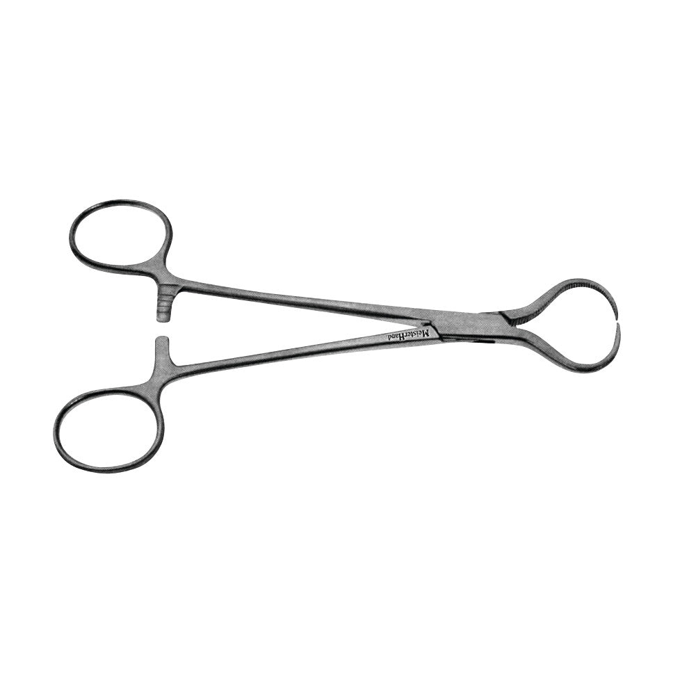 Miltex Ferris-Smith Tissue Forceps, a metal surgical tool with looped handles and curved, ridged tips, on a white background.