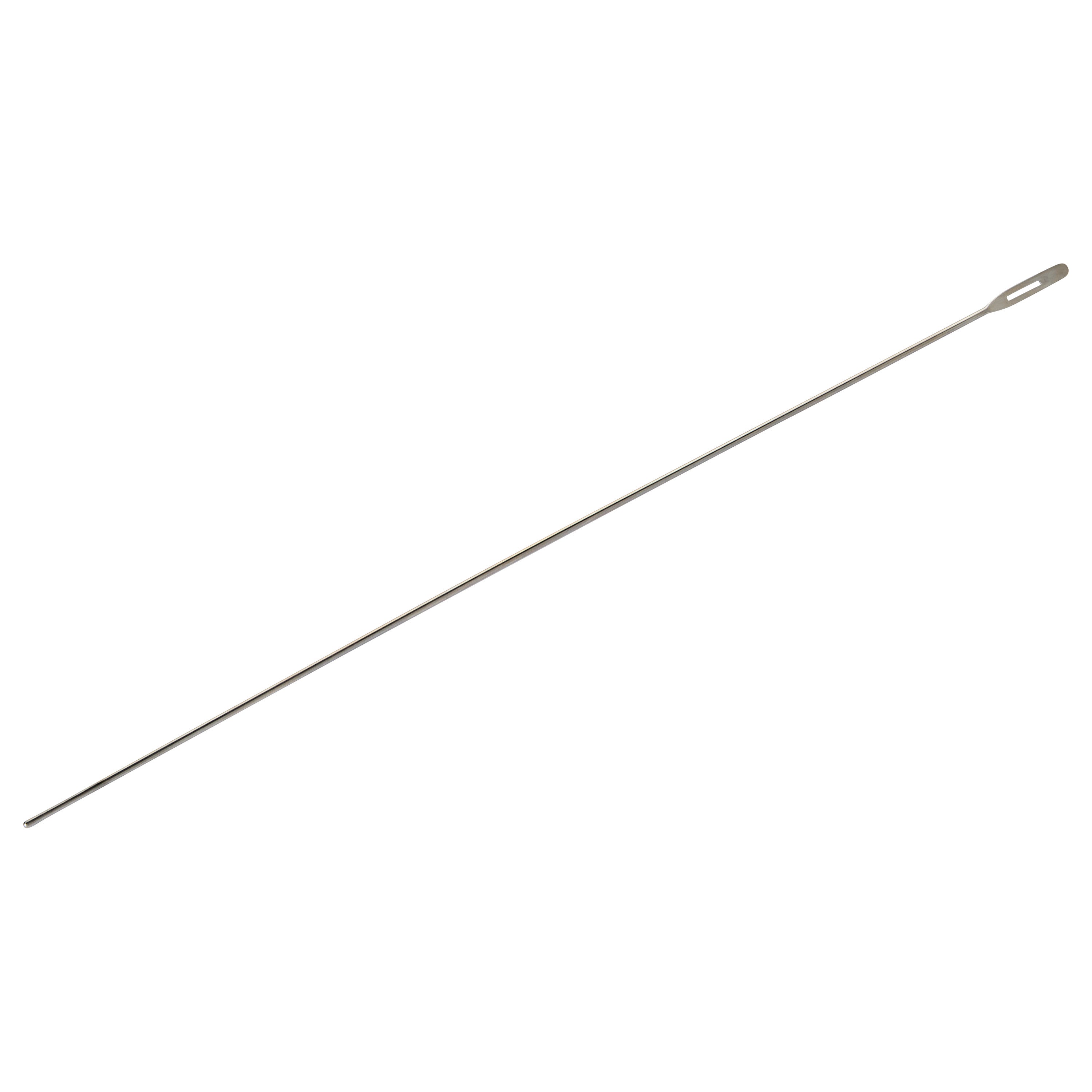 A long, thin metal rod with a hole at one end, labeled "Probe with Eye," on a white background.