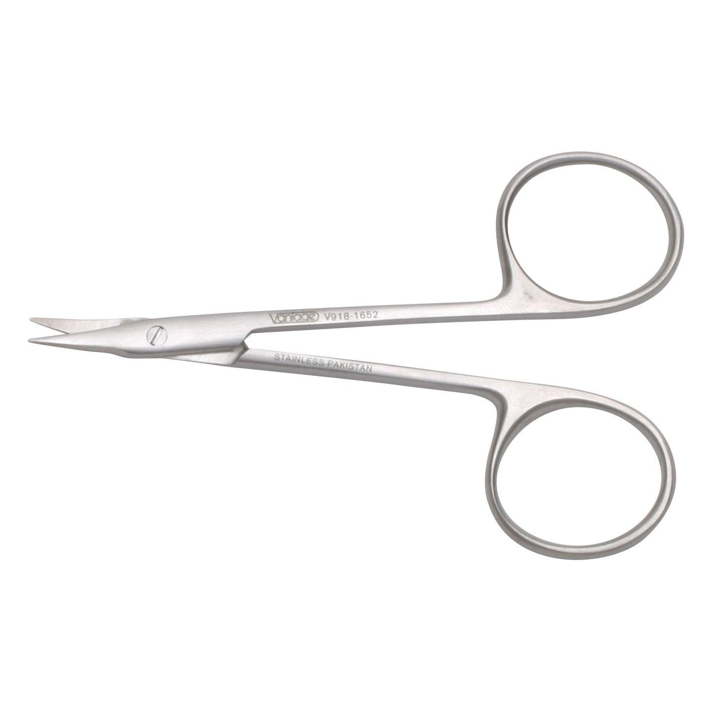 Miltex Eye Suture (Gradle) Scissors with curved blades and two circular finger holes, made of stainless steel.