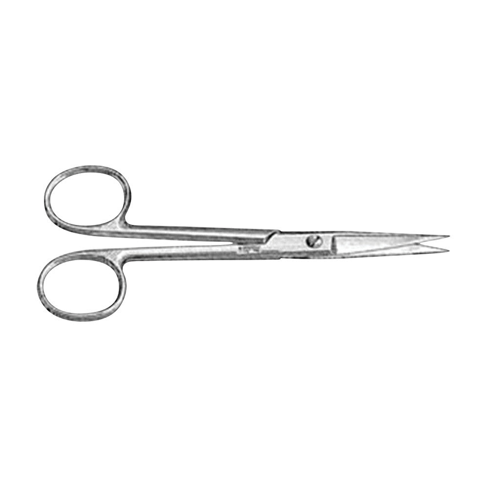 Miltex Mayo Operating Scissors with straight, pointed blades and finger loops, designed for surgical procedures.