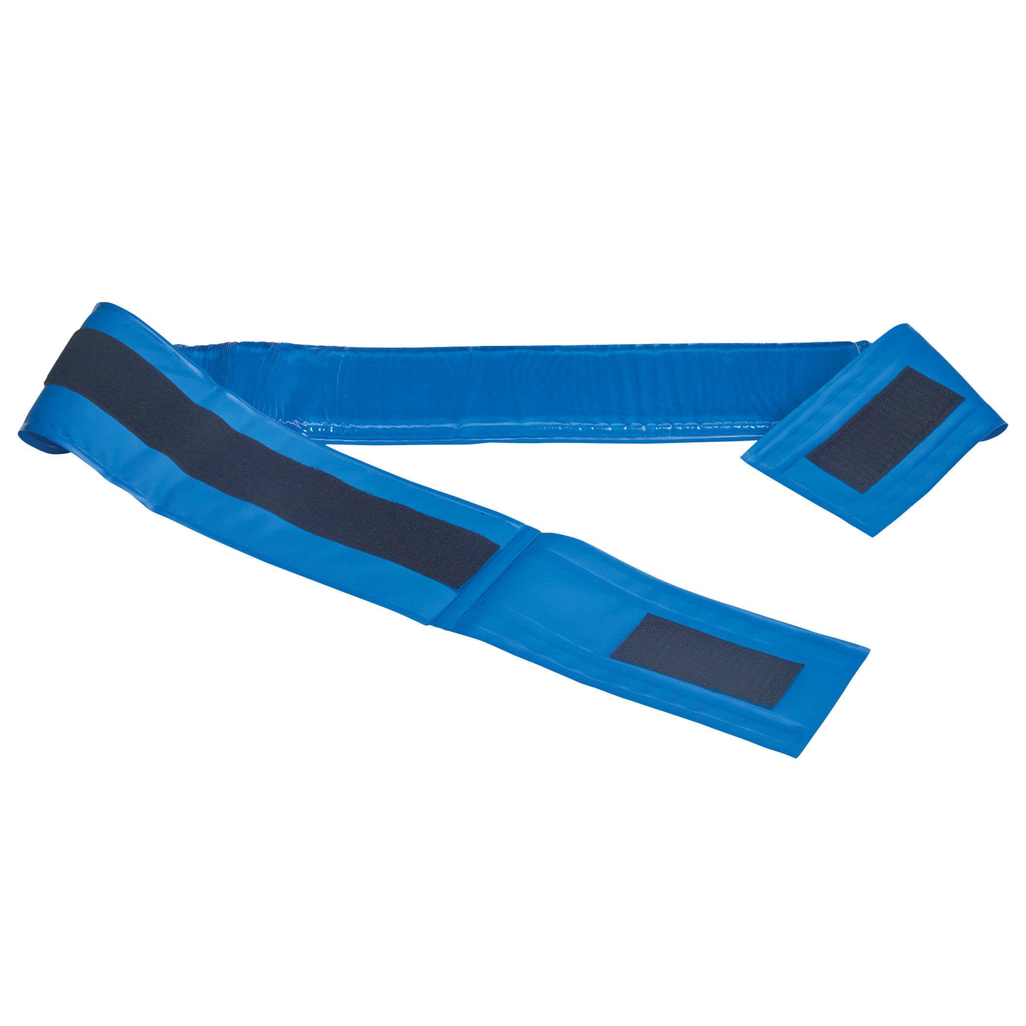 An AliMed AliBlue Gel Body Strap, featuring blue padding with black hook and loop fasteners.