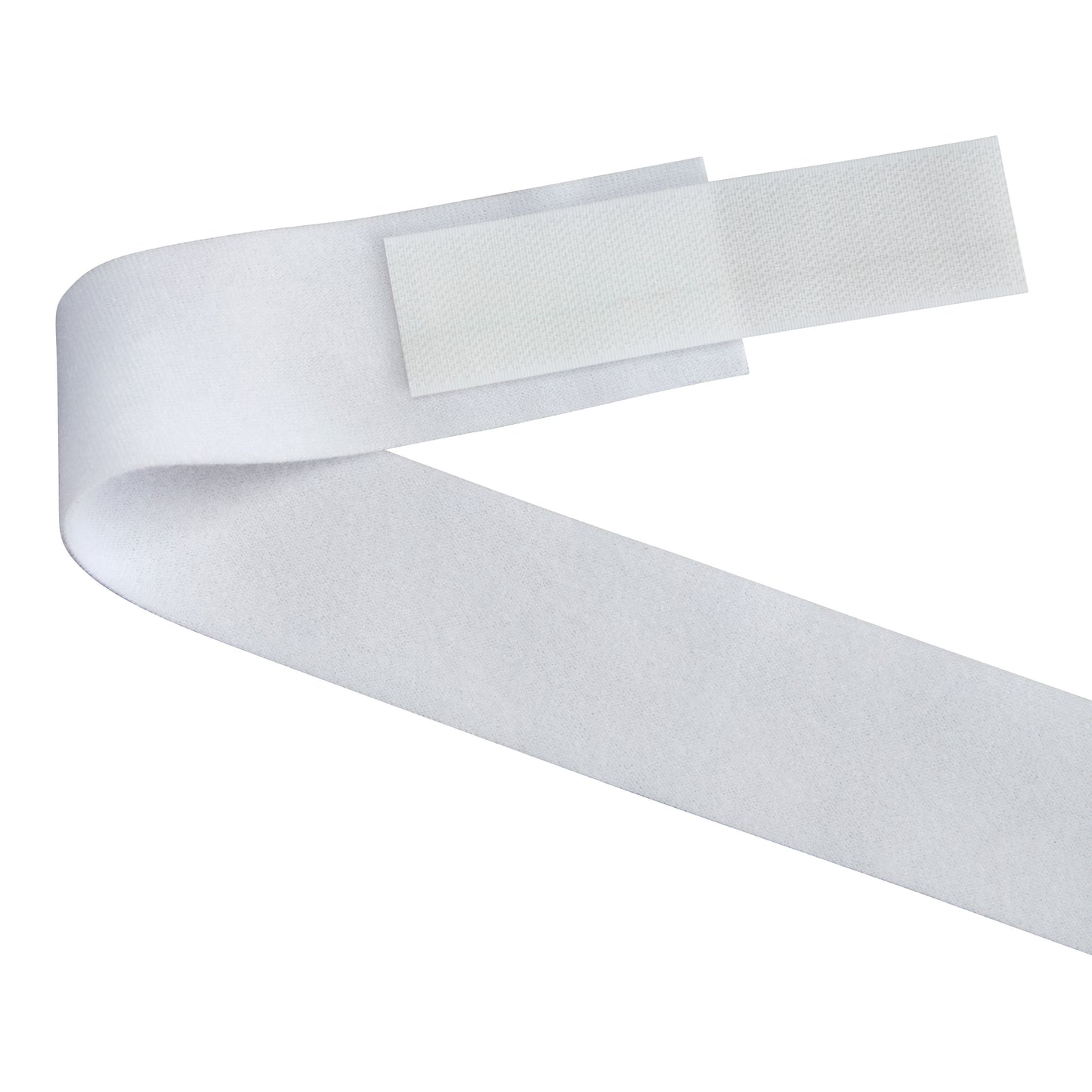 A white AliMed Soft-Touch Armboard Strap with a hook-and-loop fastener is shown partially unrolled on a white background.
