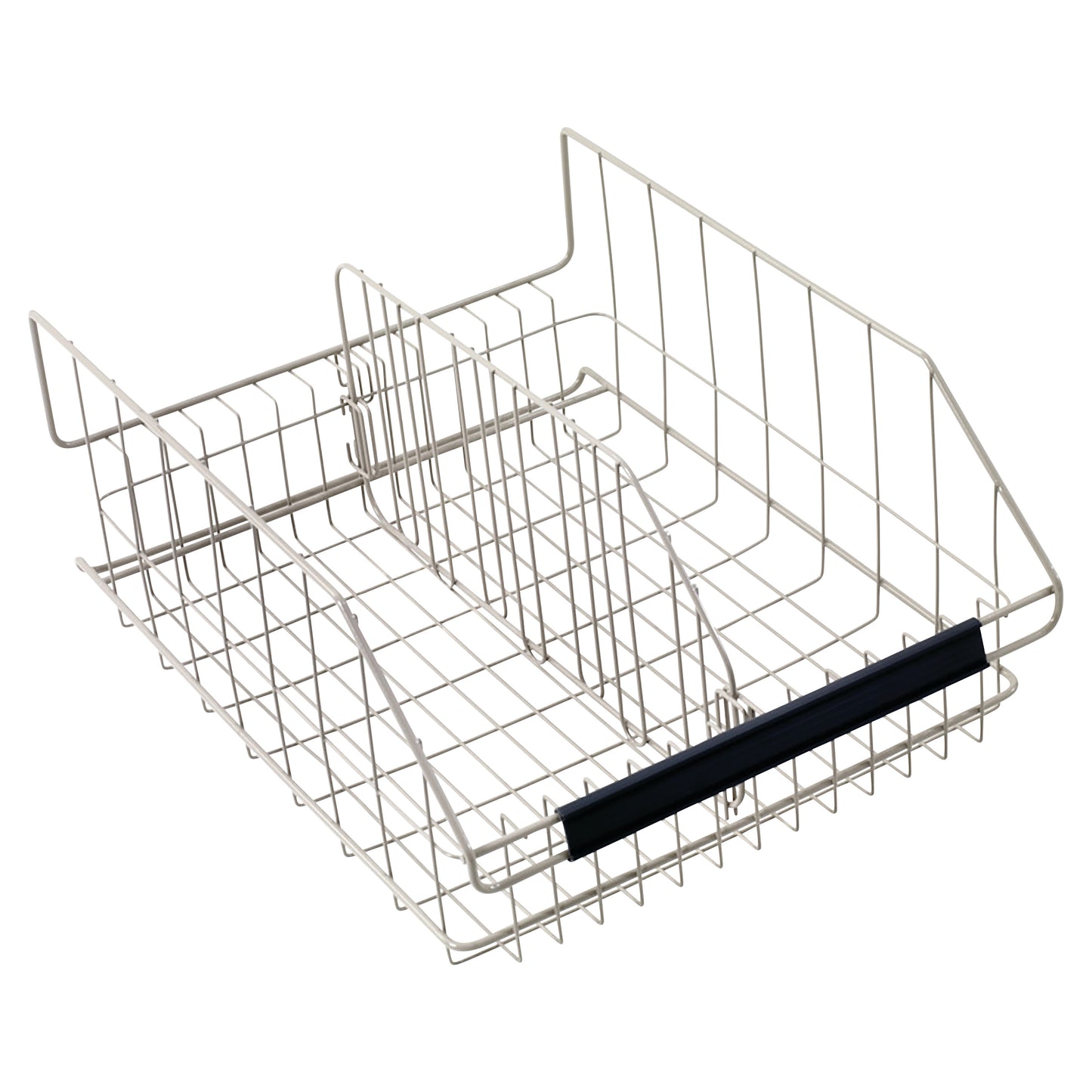 Metal wire basket with handle and divider for storage. This is the Metro IVBD Divider for MetroMax IV Storage Basket.