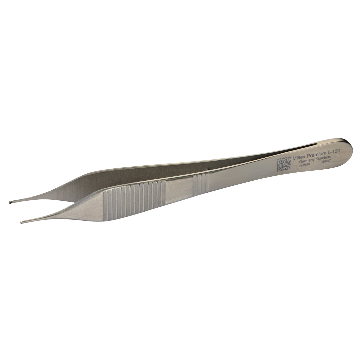 Miltex Adson Tissue Forceps made of stainless steel featuring a precise, pointed tip and textured grip handle.