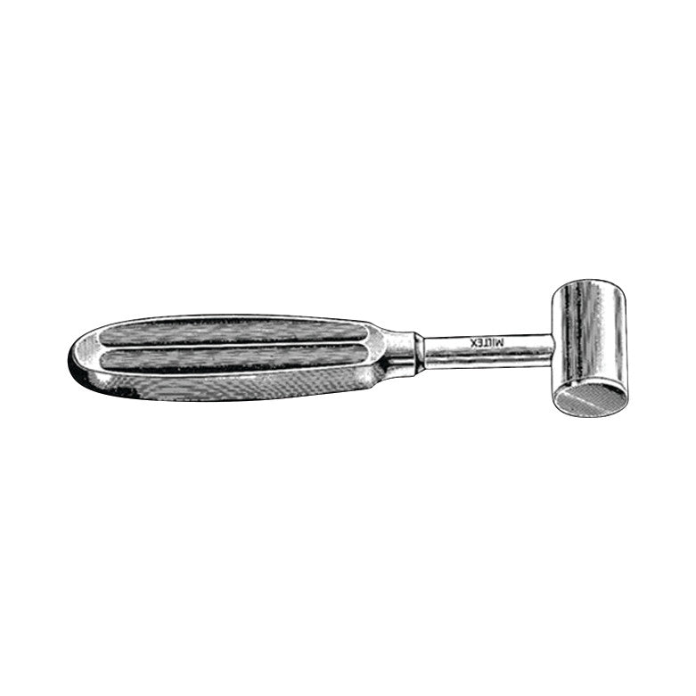 Miltex Gerzog Bone Mallet with a cylindrical metal head and textured handle, used for medical procedures involving bones.
