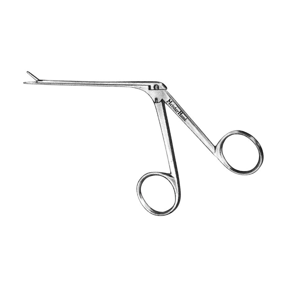 Miltex MeisterHand Hartman Alligator Ear Forceps with long, narrow jaws and ring handles designed for medical procedures.
