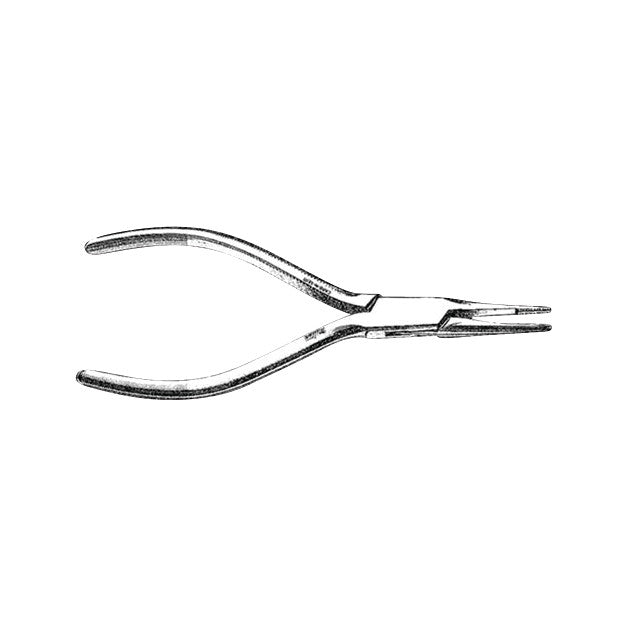 The Miltex Pin Puller features a curved handle and precise, narrow tips designed for removing pins in medical procedures.