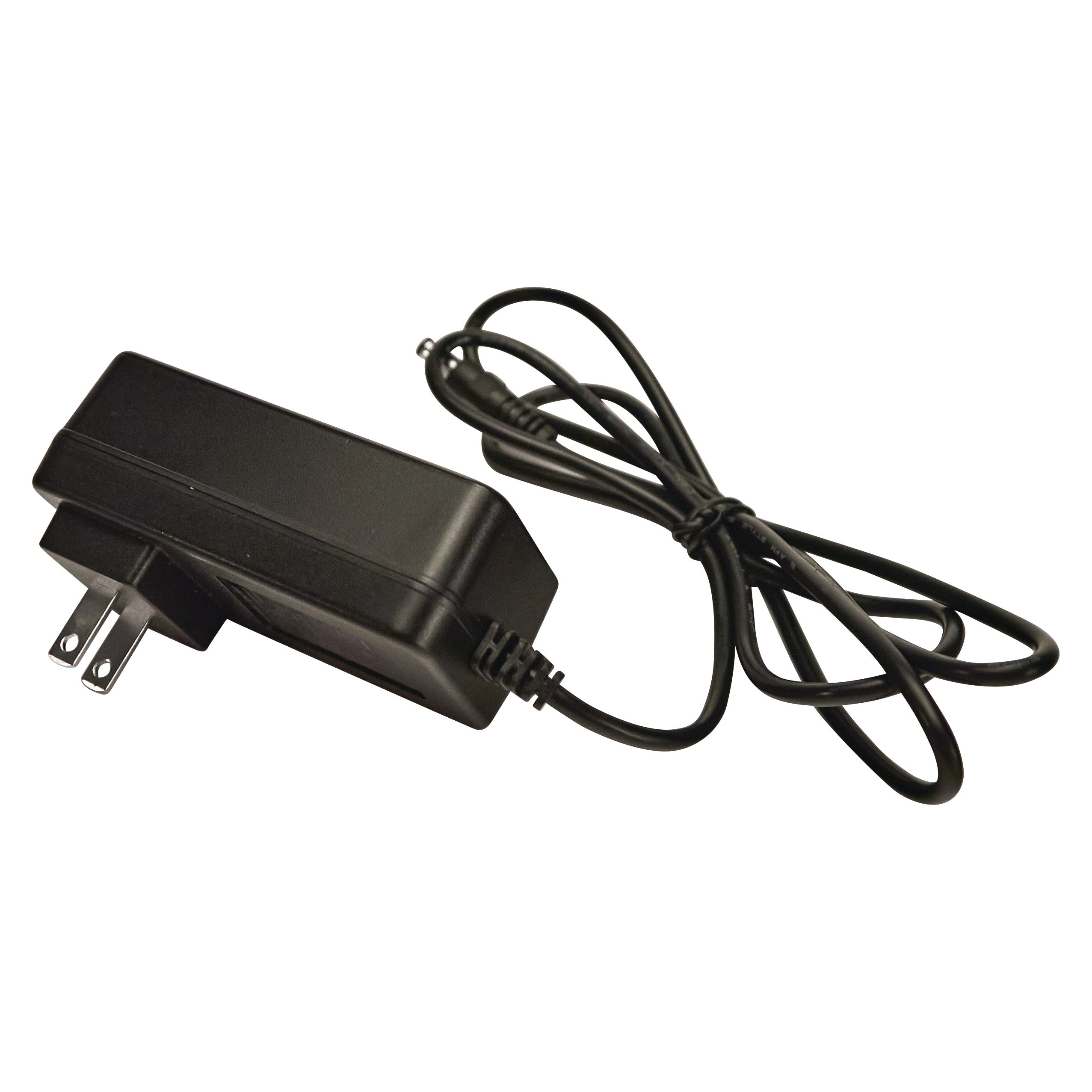 A black AC/DC Power Cord for the Severo Electric Pill Grinder, featuring a two-prong plug and a coiled cable.
