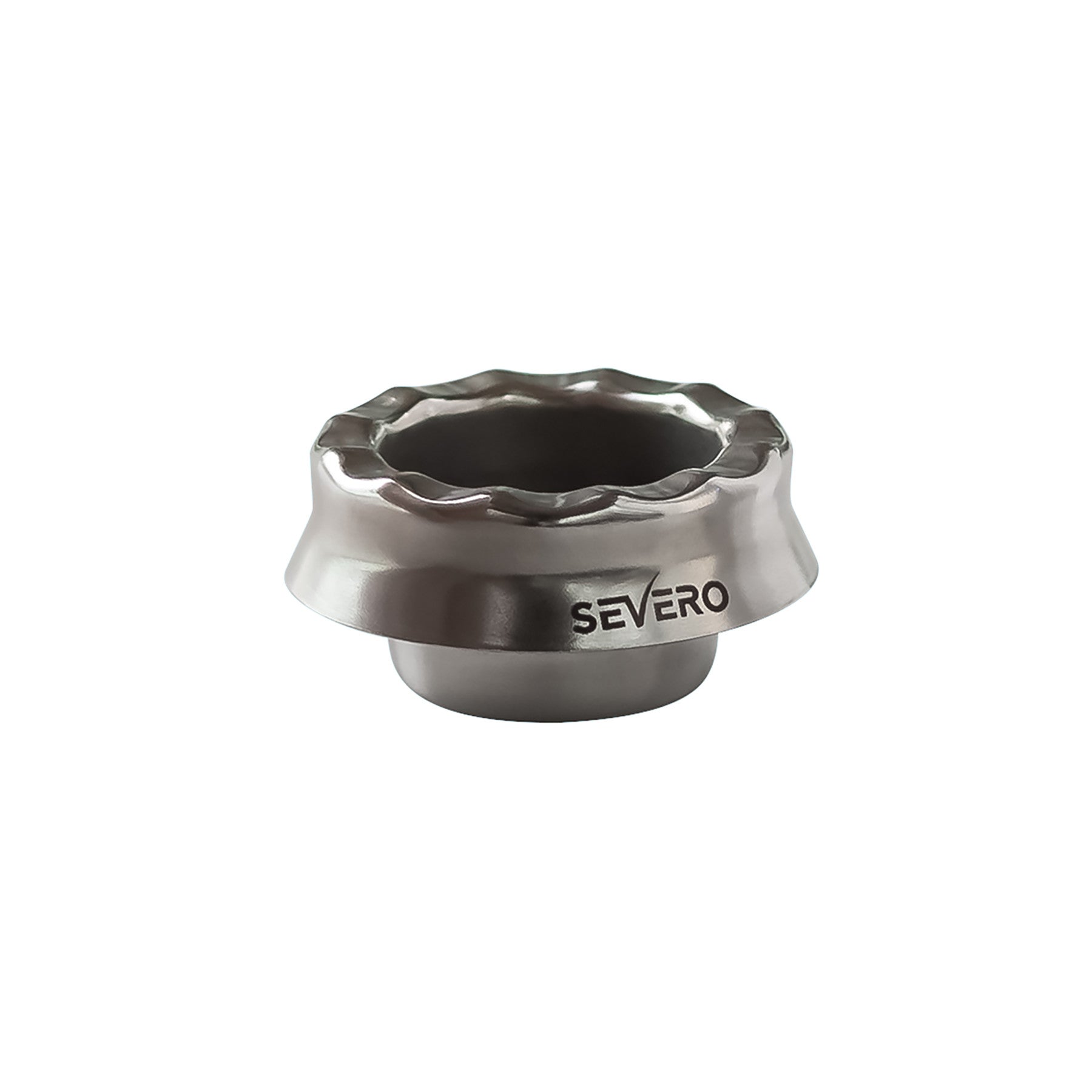 Metal Grinding Head for Severo Electric Pill Grinder, featuring a wavy-edged, metallic design.