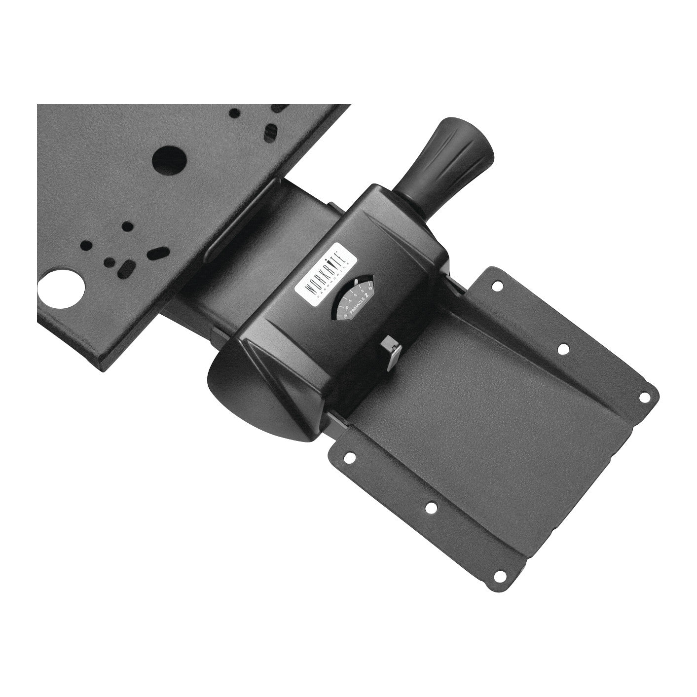 A Banana-Board Keyboard Tray with an adjustable mounting bracket and a sleek black design.