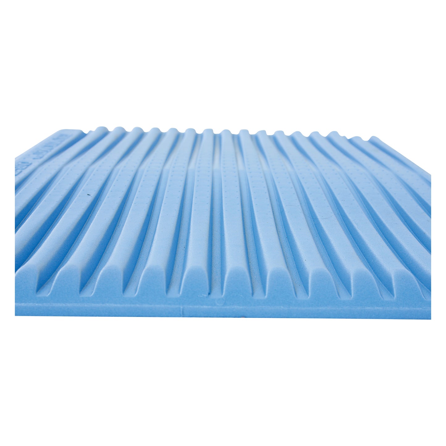 A blue Flagship Surgical Mat with raised, parallel ridges on its surface.