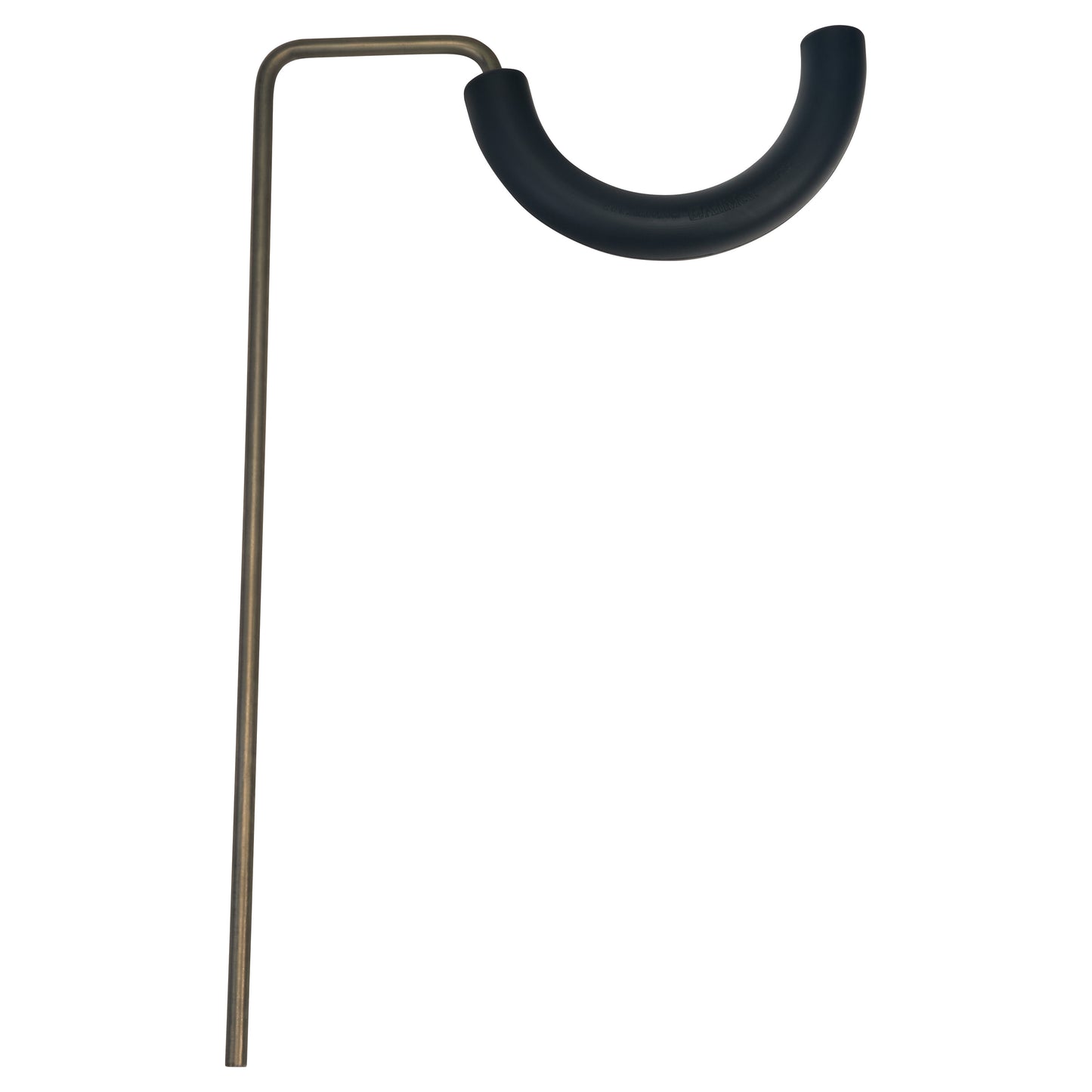 The AliMed Single-Leg Prepper is a metal L-shaped tool with a black curved padded handle, designed for patient leg positioning.