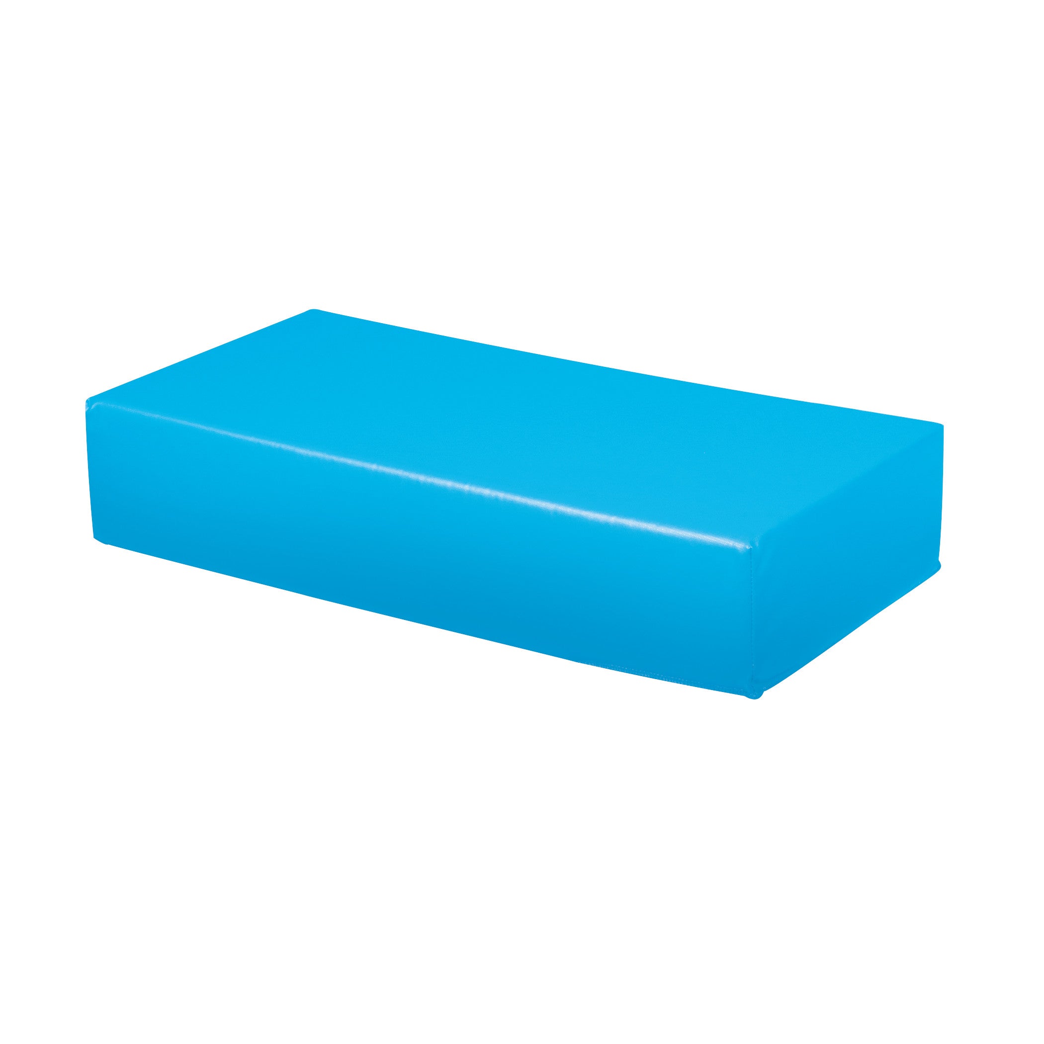 A blue rectangular foam block identified as an AIREX Balance Pad, used for balance training, on a white background.
