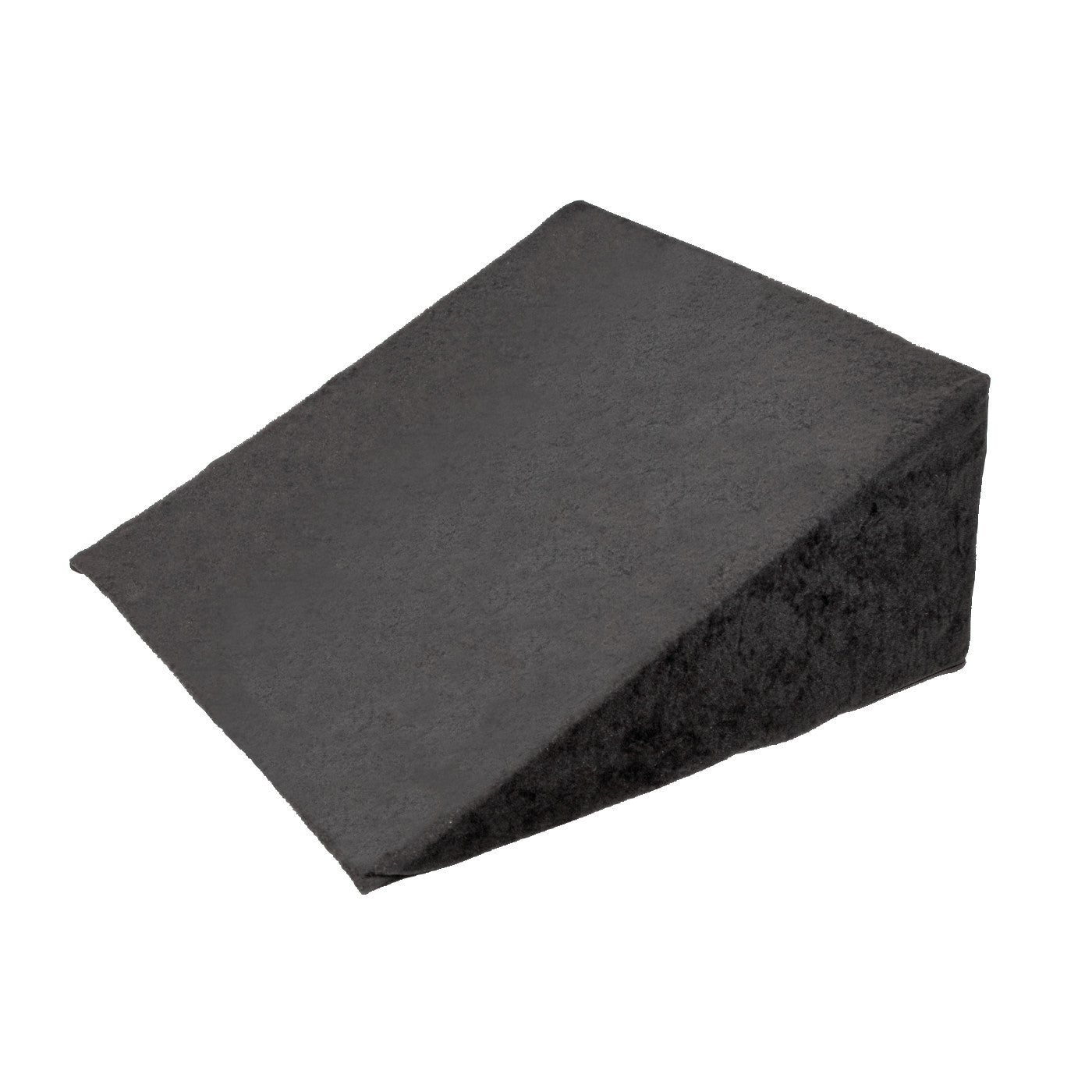 The AliMed Pelvic Wedge Positioner is a black wedge-shaped cushion designed for positioning and support, with a textured surface.