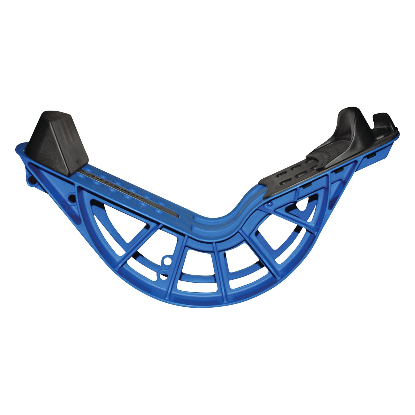 The Medi-Dyne ProStretch Plus Calf and Foot Stretcher is a curved blue device with a black footrest for stretching.