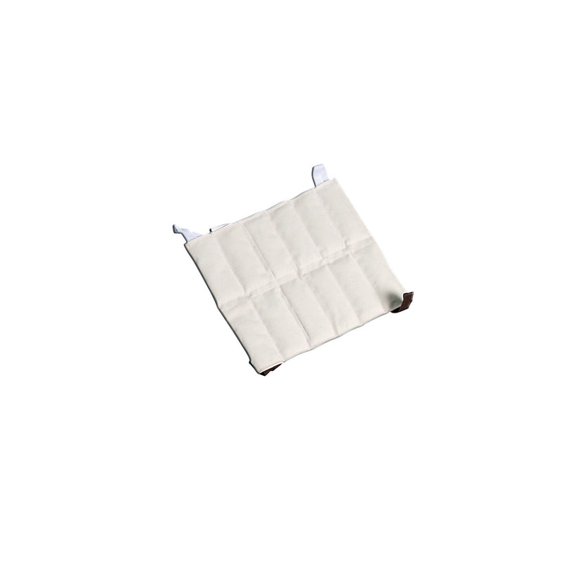 AliMed Hot Pack with segmented design and white fabric, featuring loop handles for ease of use, placed on a plain white background.