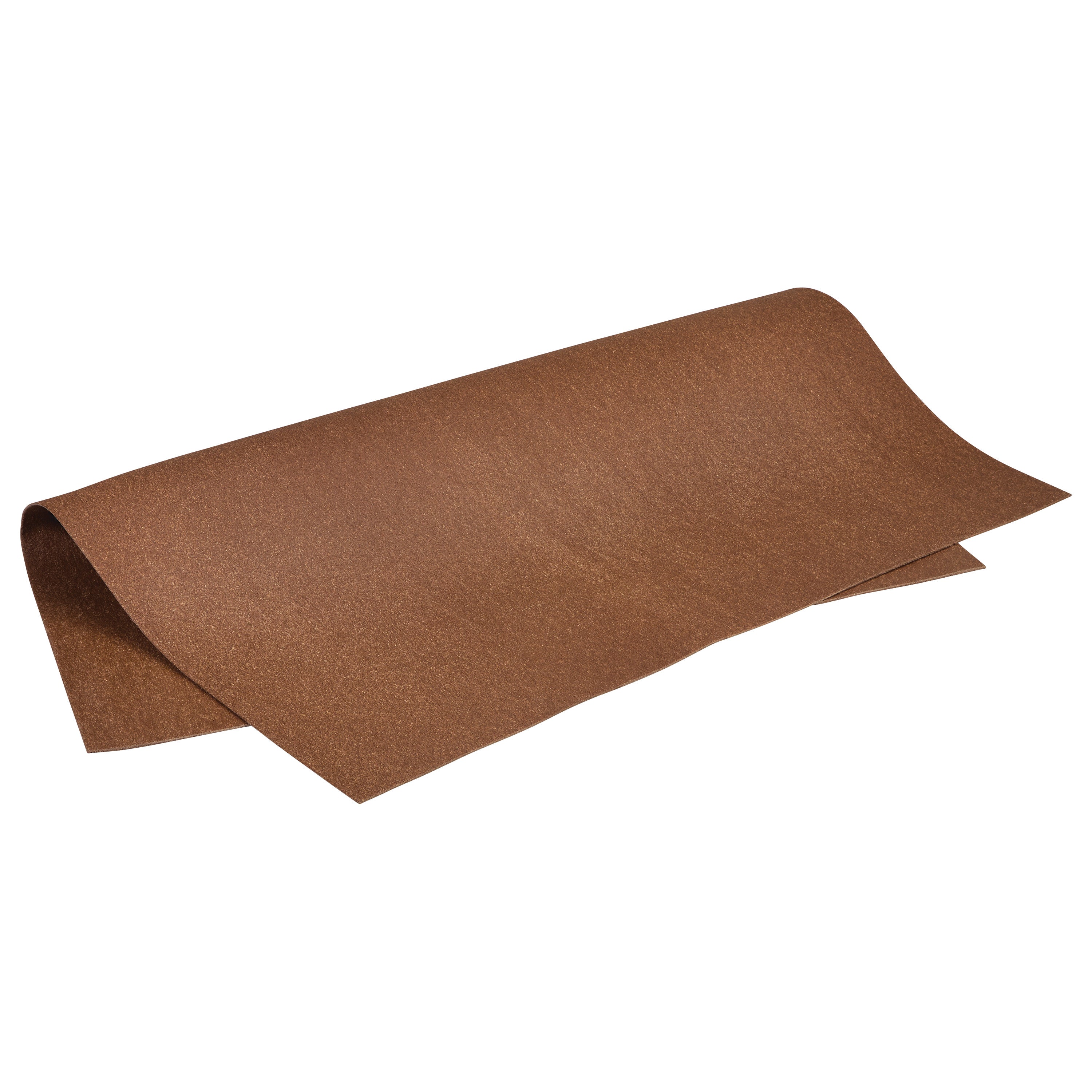 The image features an AliMed AliCork orthopedic insole, depicting a flexible, brown, textured material with a curled end.