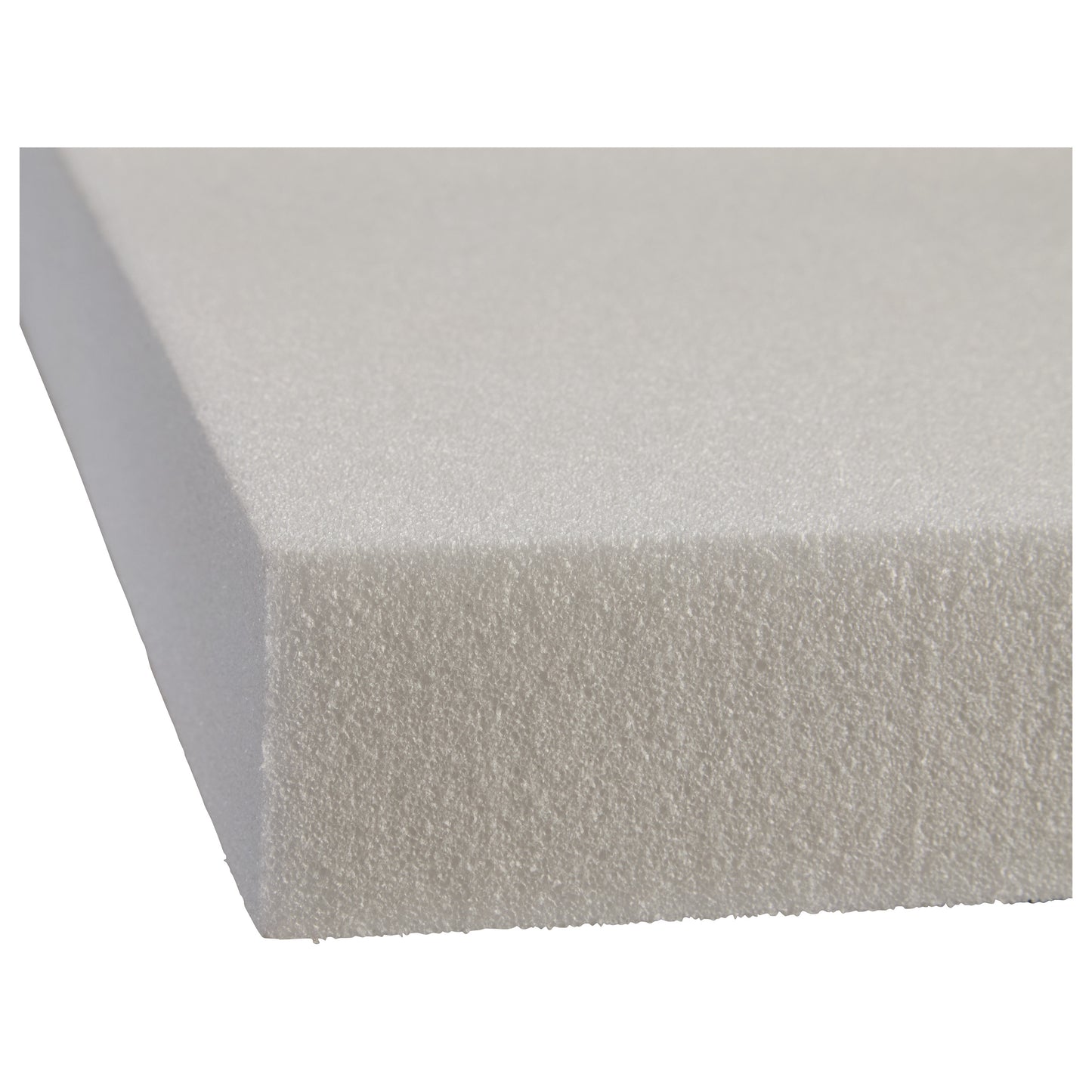 Close-up of AliMed Firm Constructa Foam, showing a white, textured foam block with smooth, clean edges.