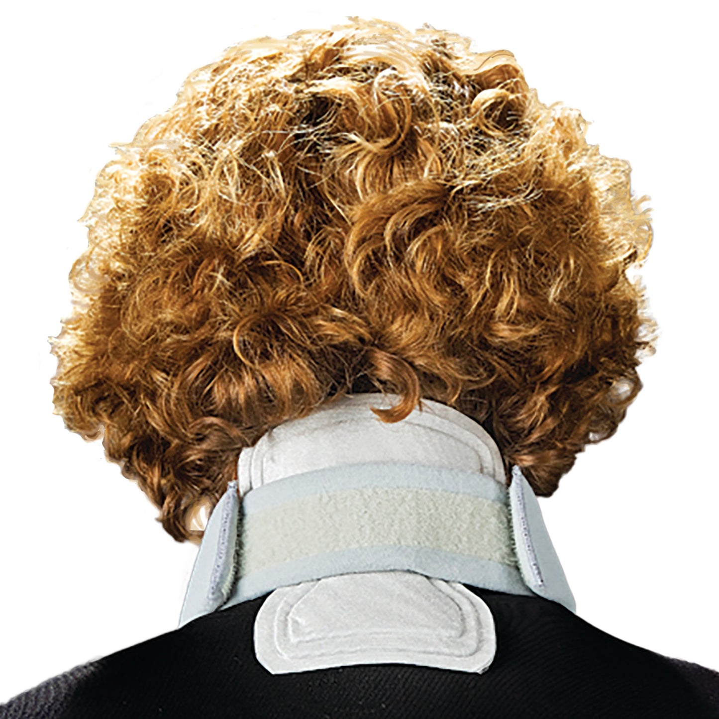 Curly-haired person wearing a Neck Pad for Headmaster Collar, shown from behind against a white background.