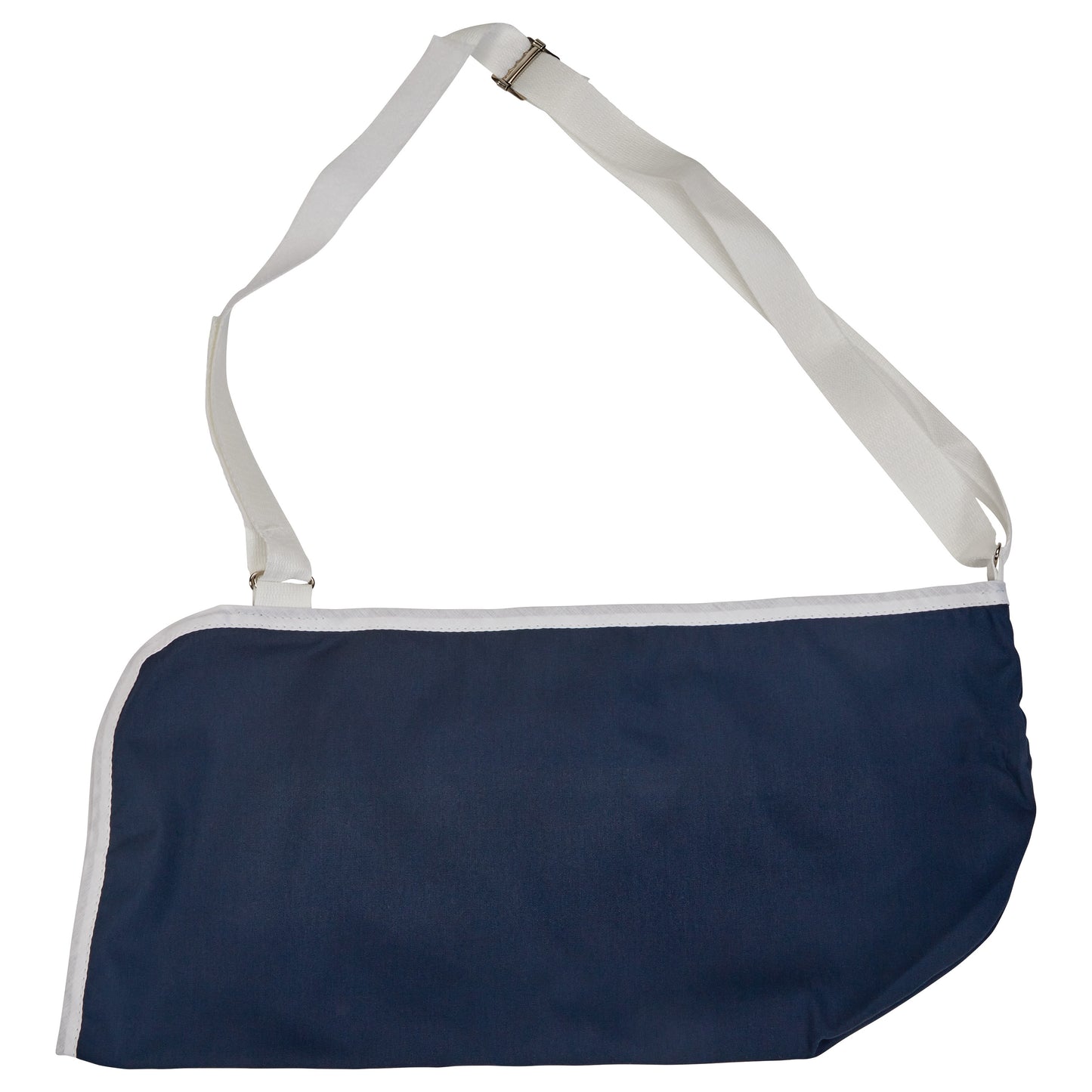 AliMed Universal Envelope Style Arm Sling with a blue body and white strap designed for supporting an injured arm.