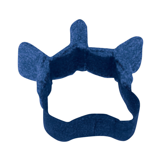 The Comfy Splints Adult Finger Separator is a blue foam-like device designed to keep fingers apart, often used for medical support.