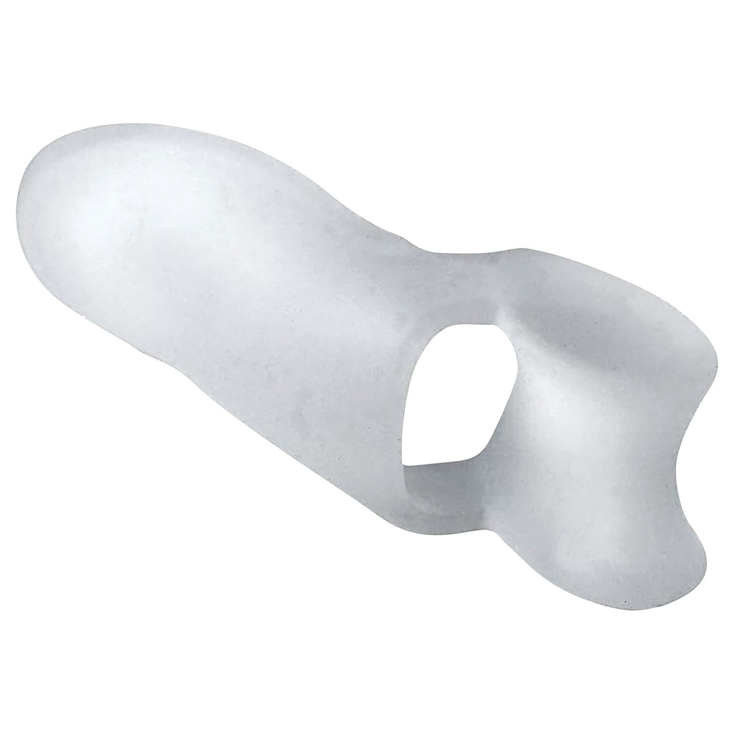 PediFix Visco-GEL Dual-Action Toe Space/Bunion Guard Combo, a translucent gel device, designed to separate toes and cushion bunions.