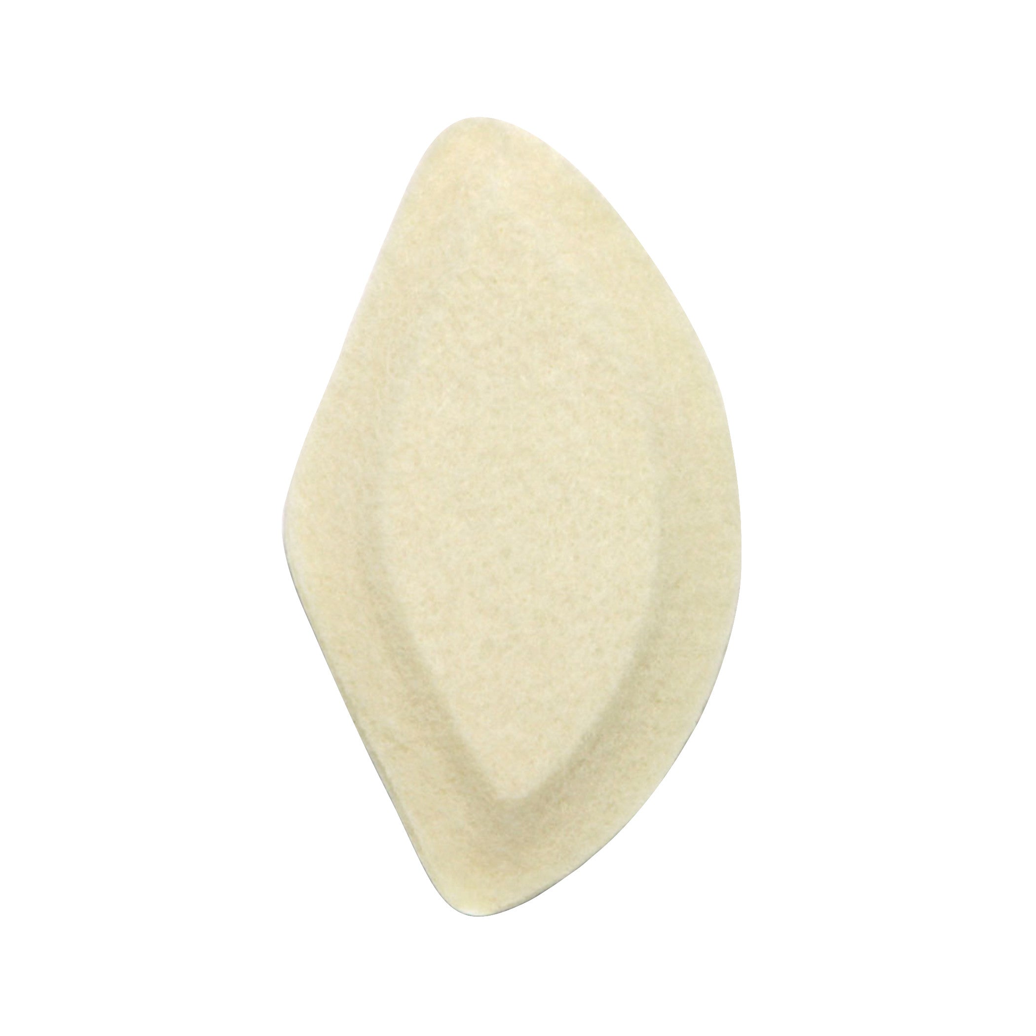 A beige Felt Arch Pad with an elongated oval shape designed for foot support, shown against a white background.
