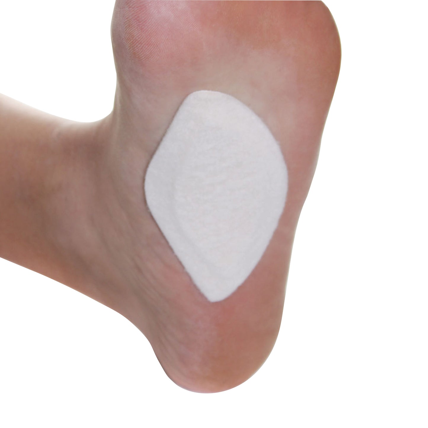 A foot with a white Felt Arch Pad attached to the arch area, designed for support and comfort.