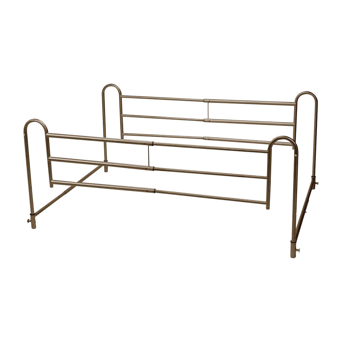 Drive Medical Homestyle Aluminum Bed Rail with adjustable bars, designed for safety and support on a bed, shown freestanding.