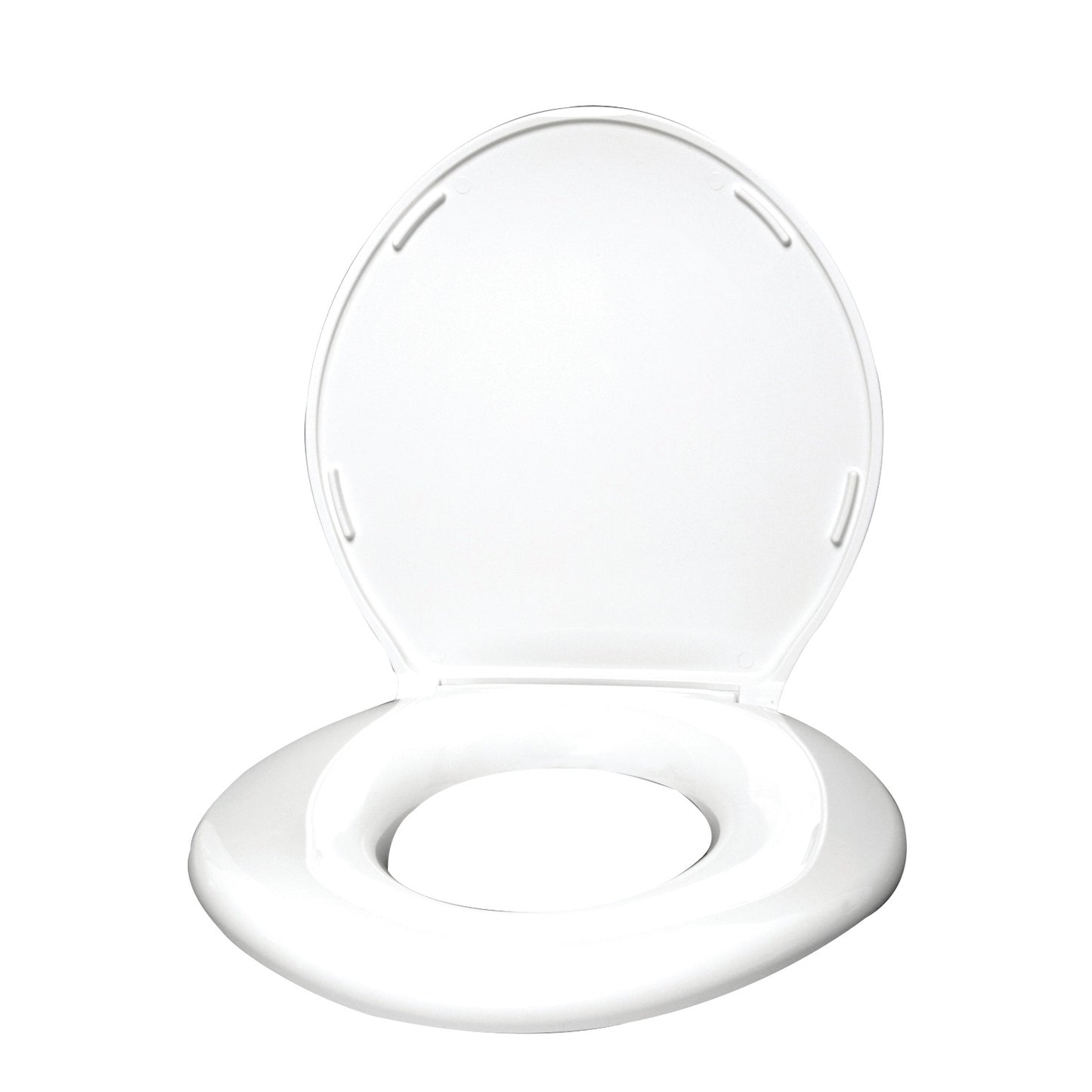 Open Big John Standard Bariatric Toilet Seat with Closed Front, featuring a wide, sturdy design for enhanced comfort and support.