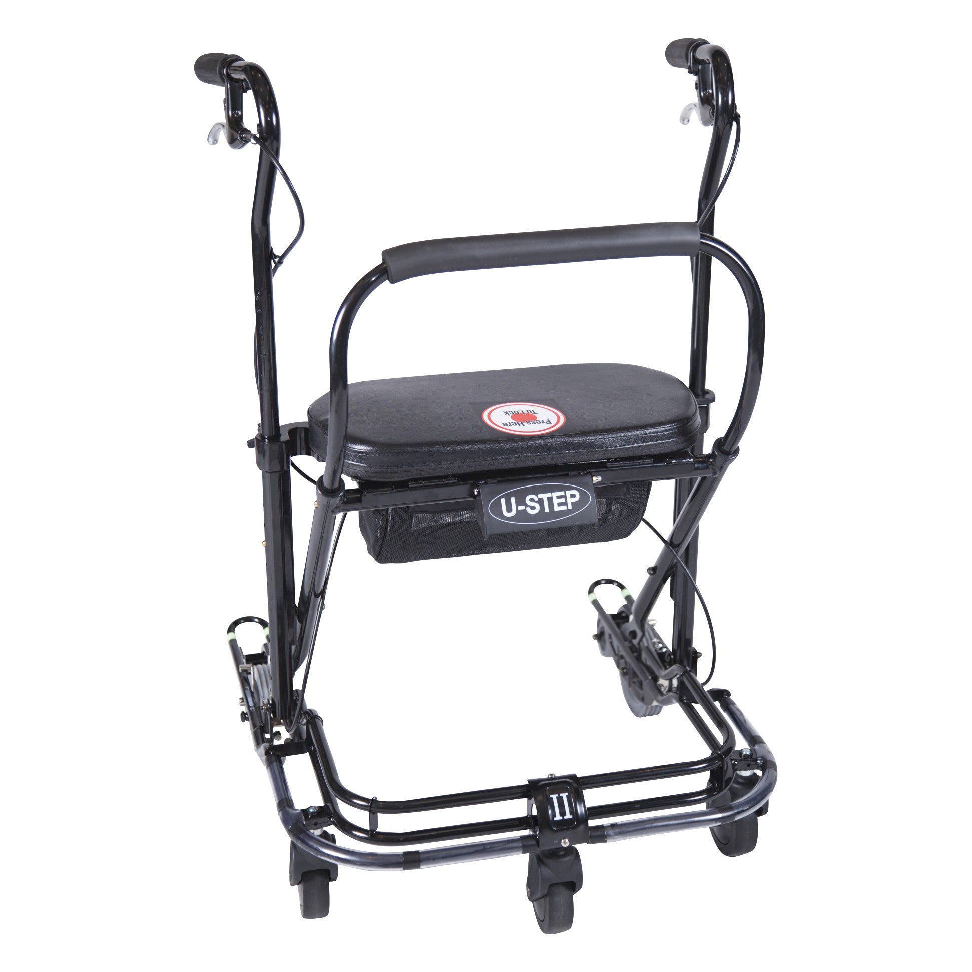 U-Step II Walking Stabilizer, a mobility aid with a padded seat and handlebars, designed to assist with balance and support.