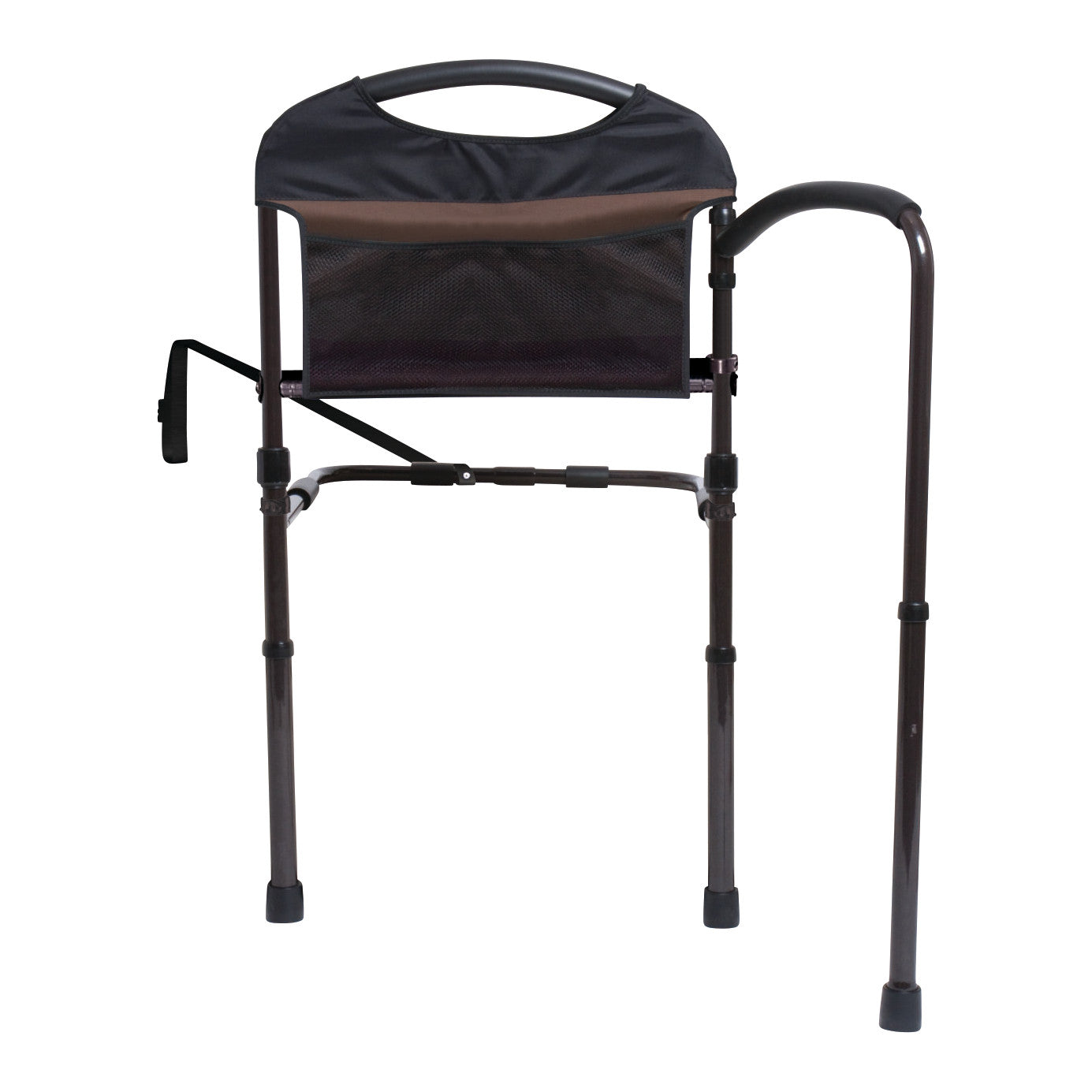 The Stander Mobility Bed Rail with a handle and adjustable legs is designed for safety and convenience near a bed.