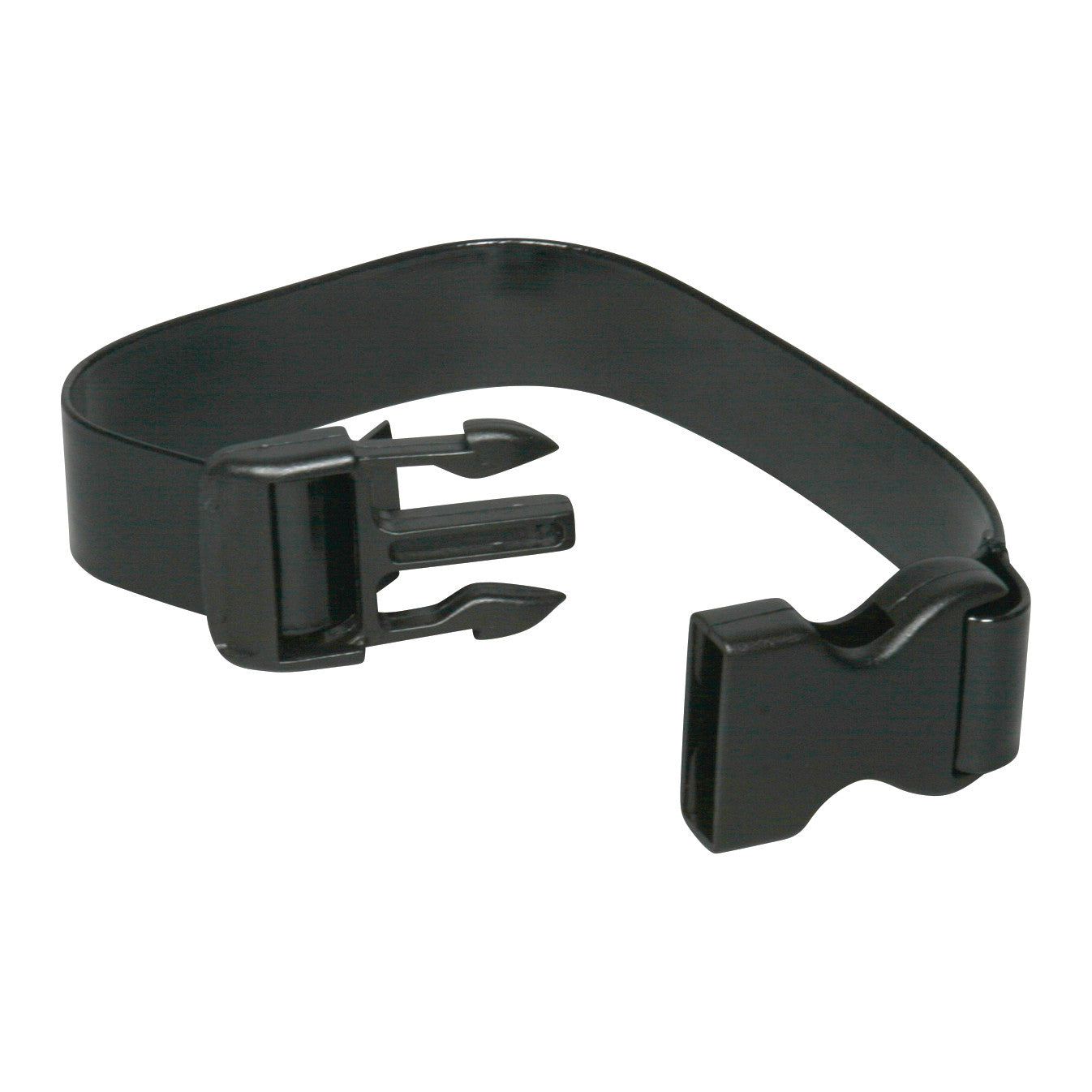 AliMed Cleanable Hanging Strap, a black plastic strap with a buckle and loop, designed for easy attachment and cleaning.
